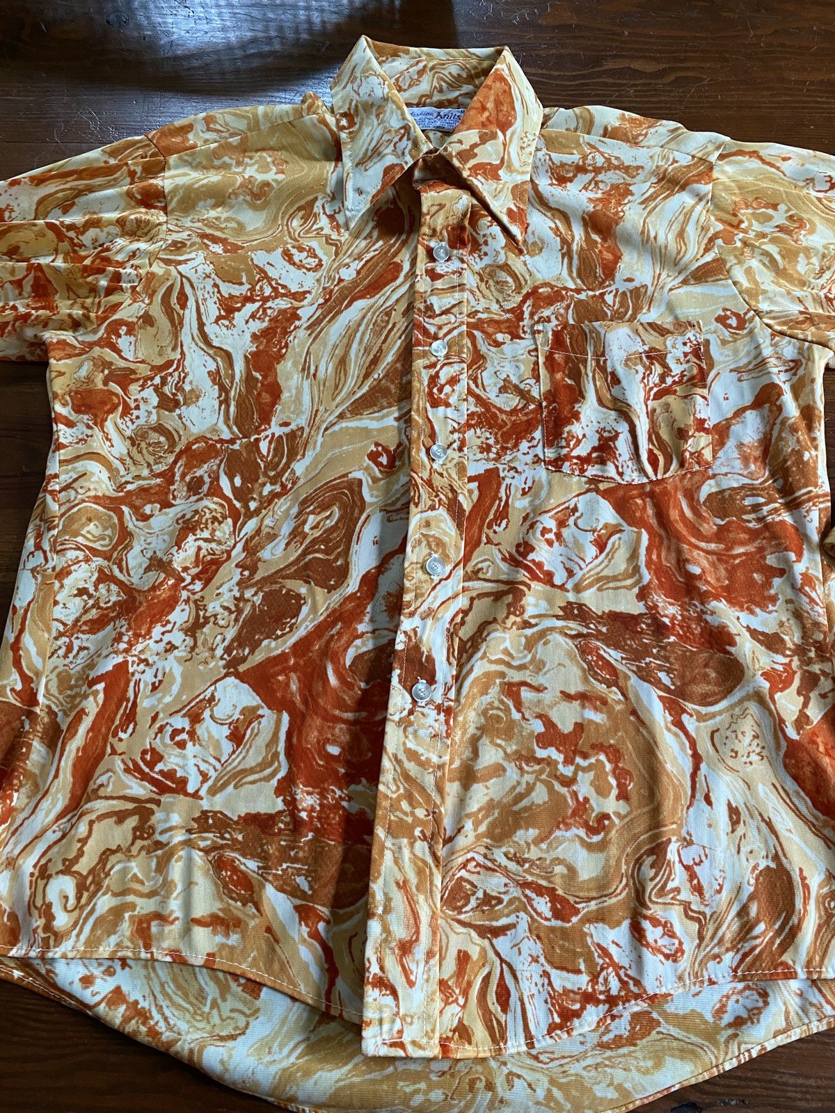 Retrofit Vintage 60’s Fashion Knits Acid Dye Pattern Button Up Size US M / EU 48-50 / 2 - 3 Thumbnail