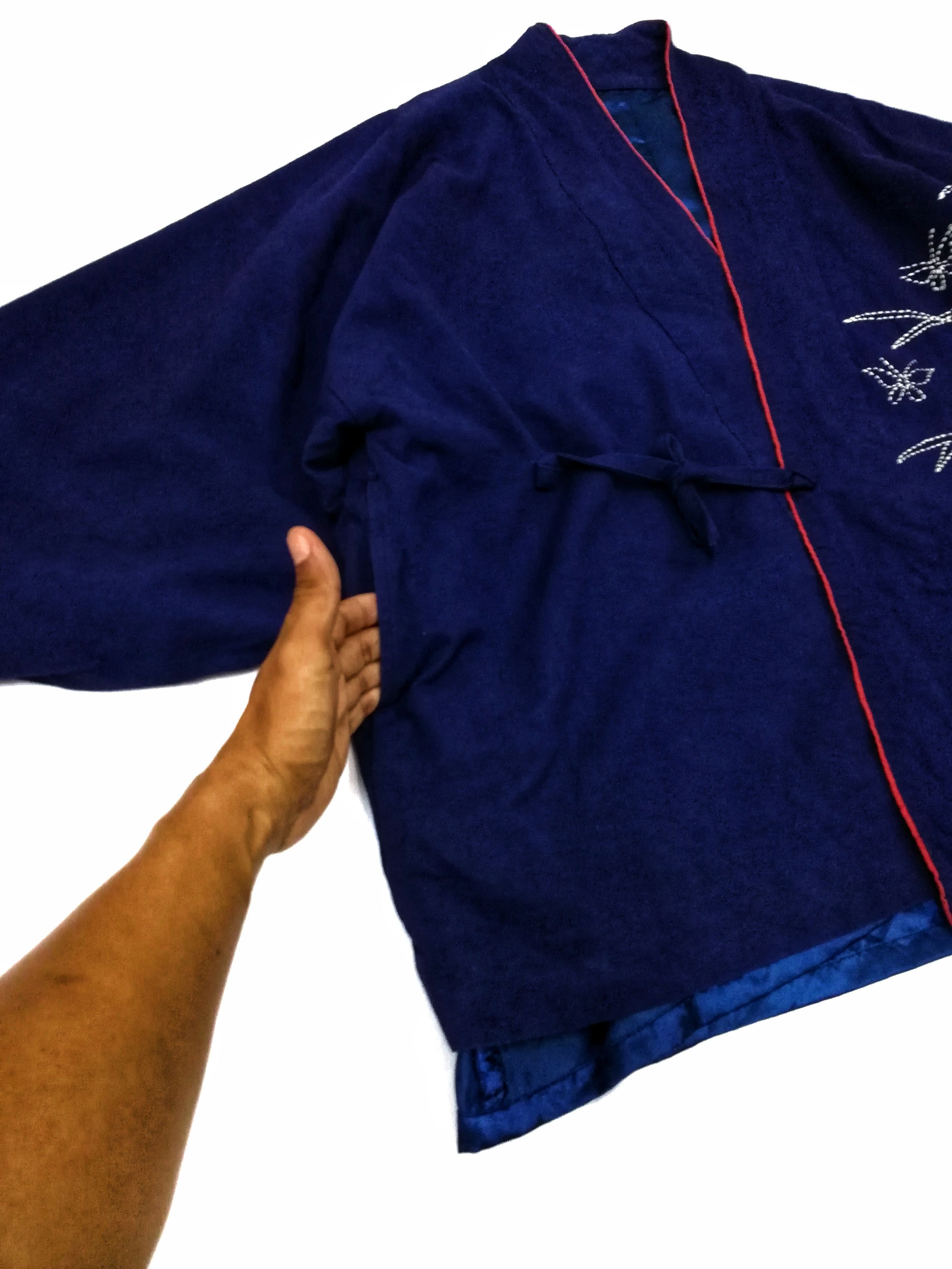 Indigo × Japanese Brand 🔥Wear Indigo Kimono Japanese Traditional Boro🔥 Size US L / EU 52-54 / 3 - 13 Thumbnail