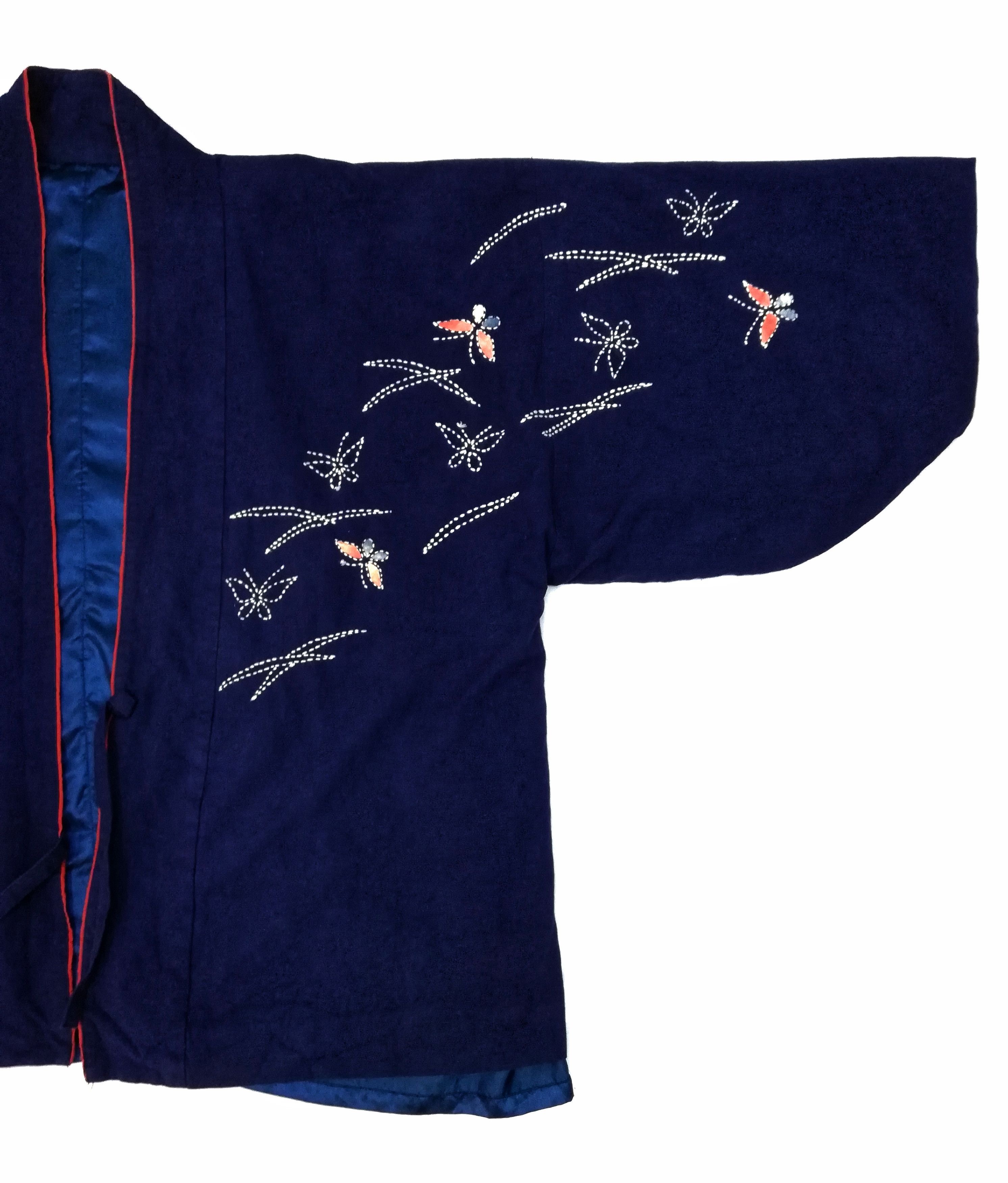 Indigo × Japanese Brand 🔥Wear Indigo Kimono Japanese Traditional Boro🔥 Size US L / EU 52-54 / 3 - 4 Thumbnail
