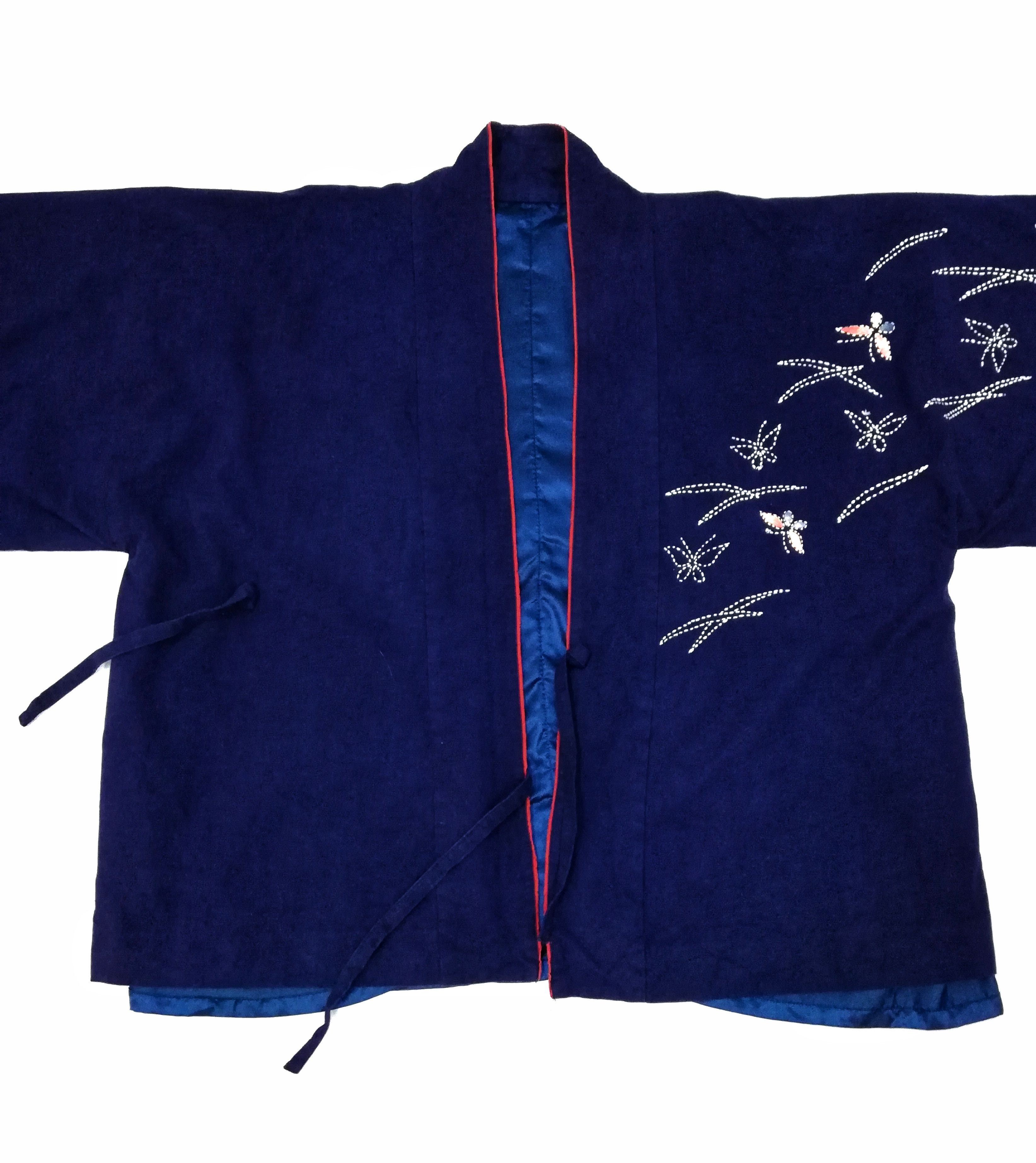 Indigo × Japanese Brand 🔥Wear Indigo Kimono Japanese Traditional Boro🔥 Size US L / EU 52-54 / 3 - 6 Thumbnail