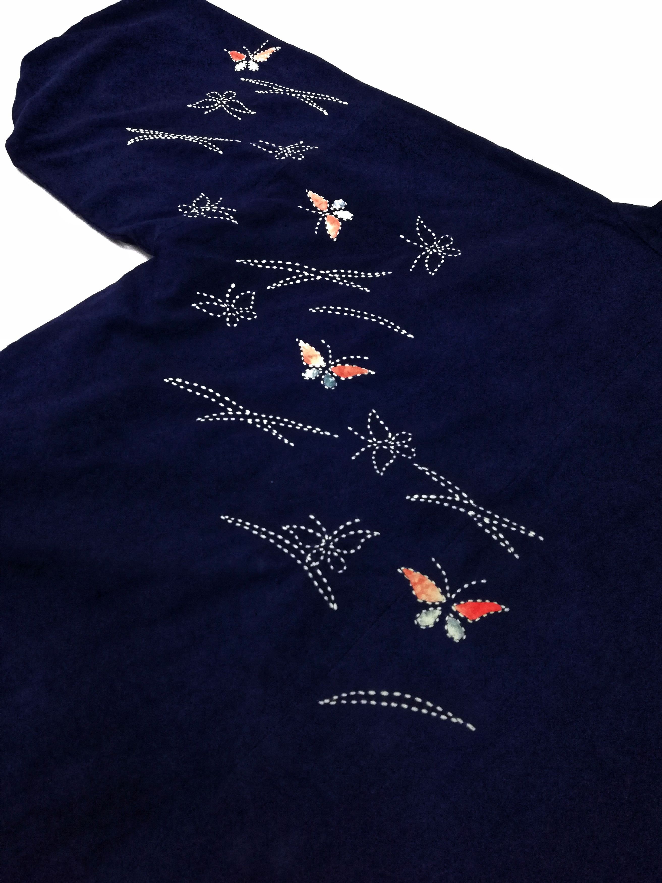 Indigo × Japanese Brand 🔥Wear Indigo Kimono Japanese Traditional Boro🔥 Size US L / EU 52-54 / 3 - 17 Thumbnail