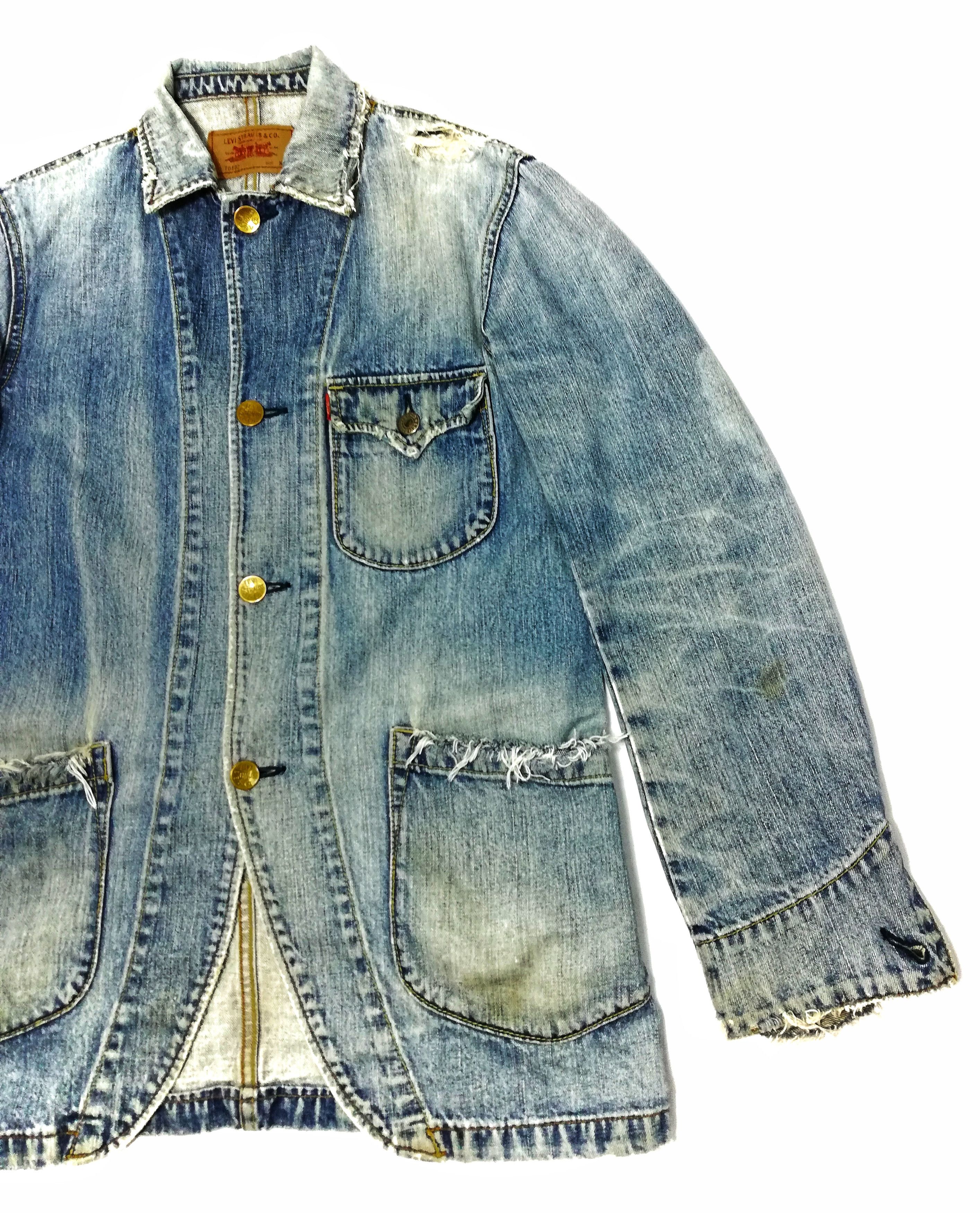 Levi's 🔥Very Rare Distressed Levis Strauss Jeans Workwear Jacket Size US M / EU 48-50 / 2 - 3 Thumbnail