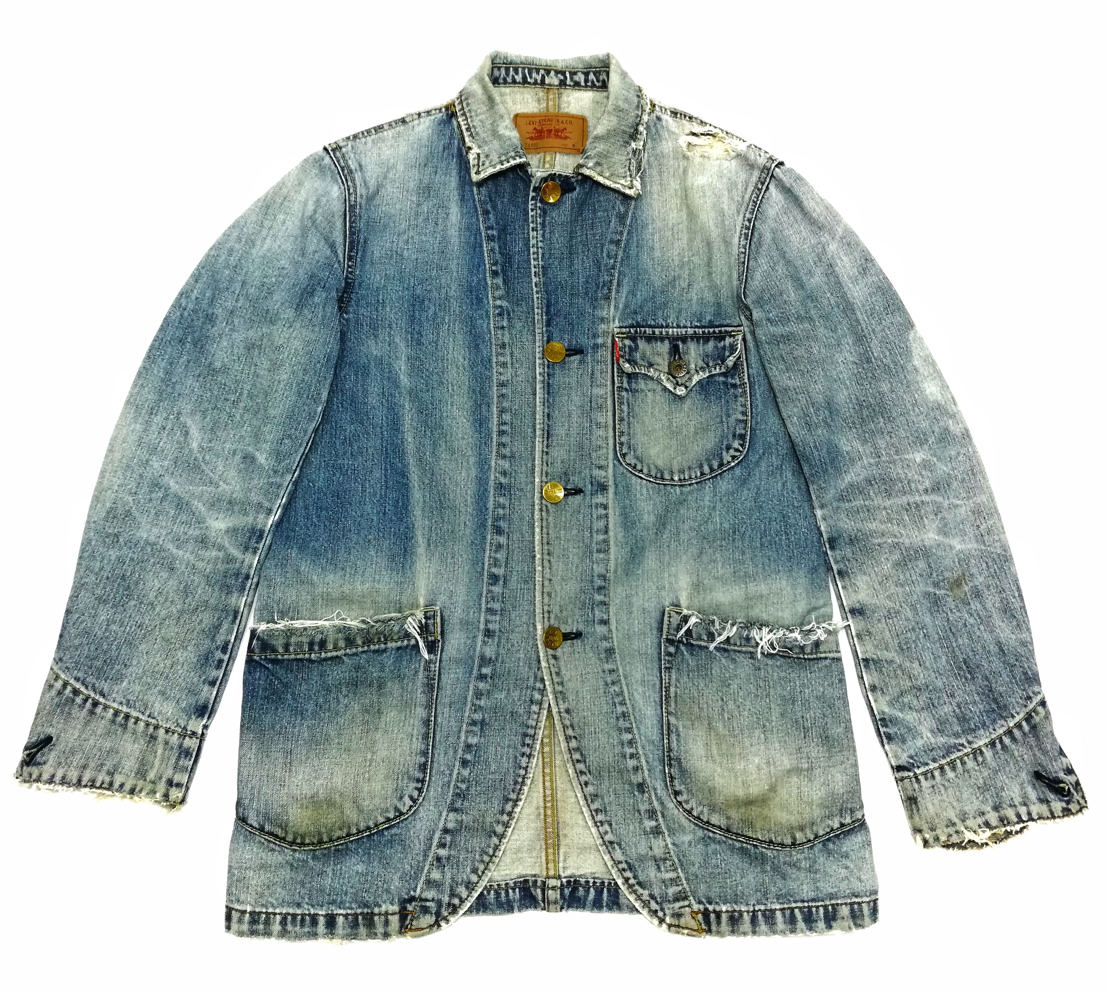 Levi's 🔥Very Rare Distressed Levis Strauss Jeans Workwear Jacket Size US M / EU 48-50 / 2 - 1 Thumbnail