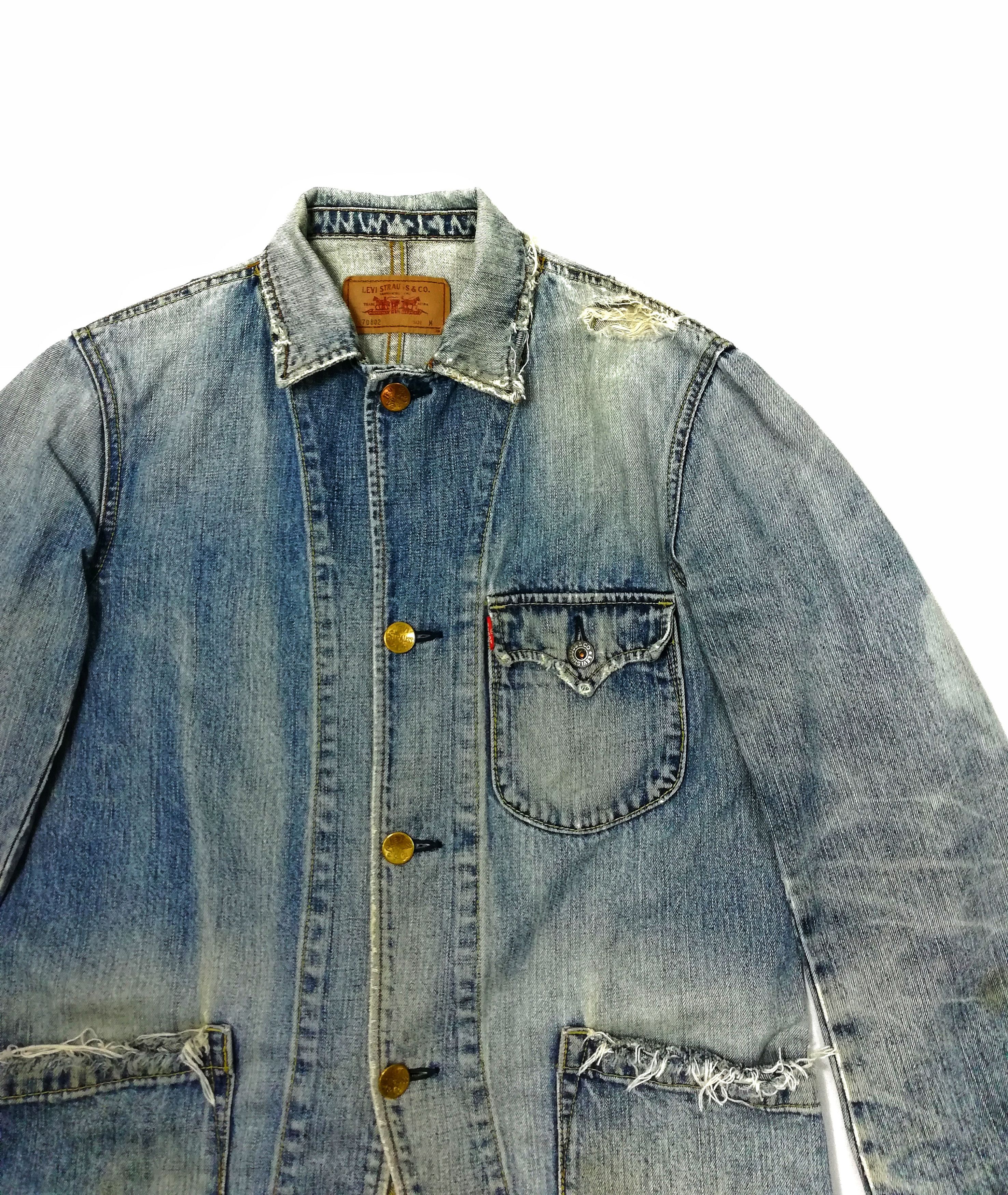 Levi's 🔥Very Rare Distressed Levis Strauss Jeans Workwear Jacket Size US M / EU 48-50 / 2 - 4 Thumbnail