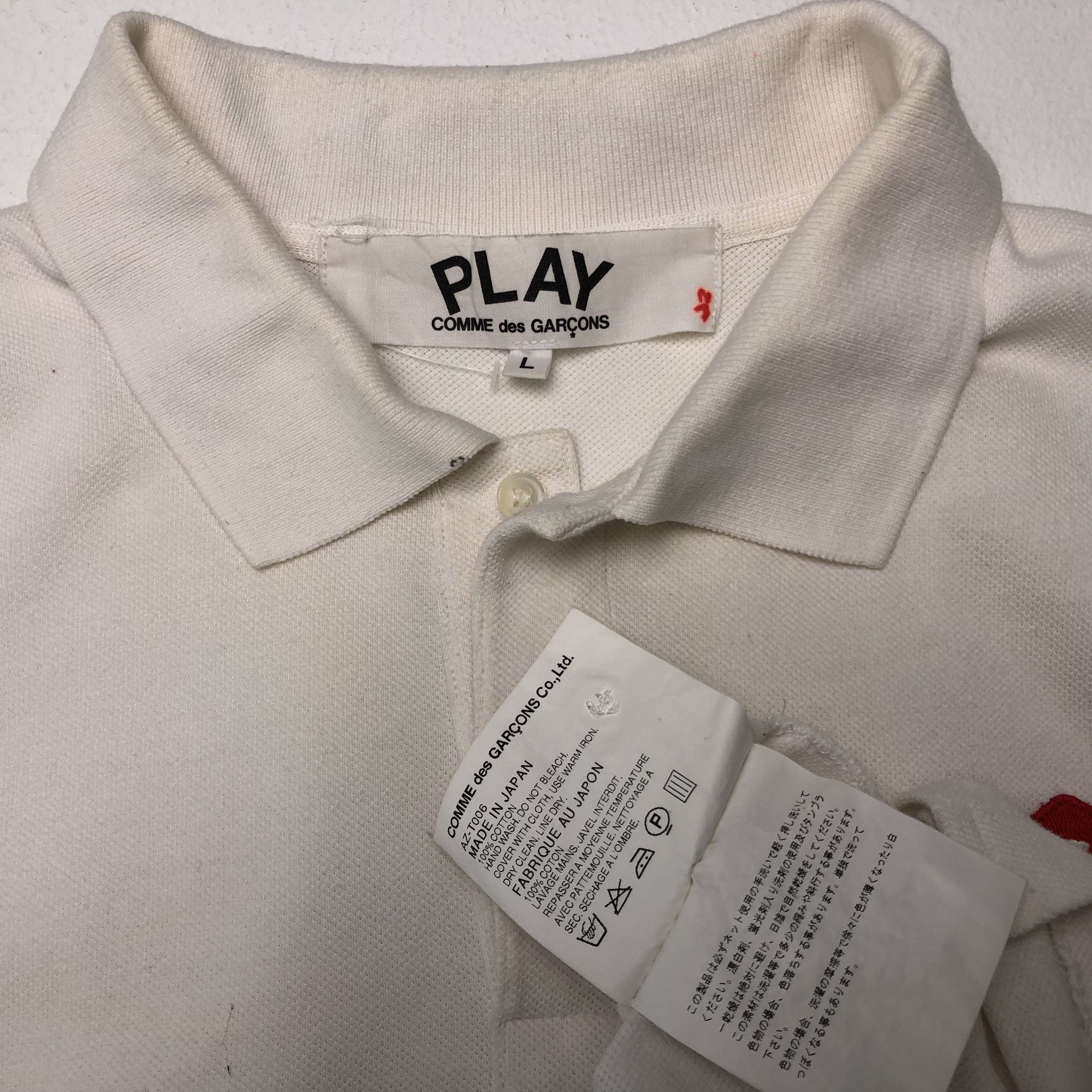 Comme des Garcons × Comme des Garcons PLAY × Vintage Vintage Comme Des Garcons Play Collar Shirt Size US L / EU 52-54 / 3 - 4 Thumbnail