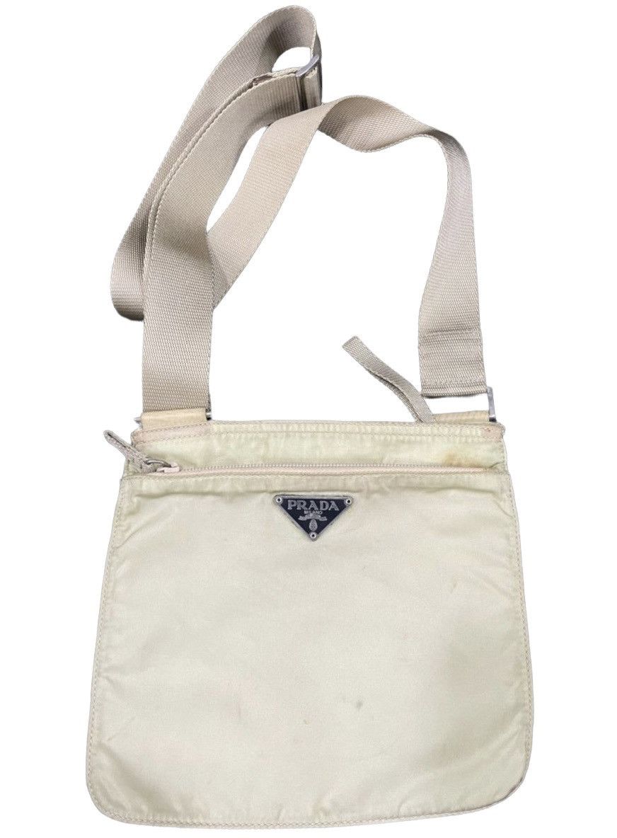 Authentic Prada Tessutto Nyalon White Crossbody Bag, Men's