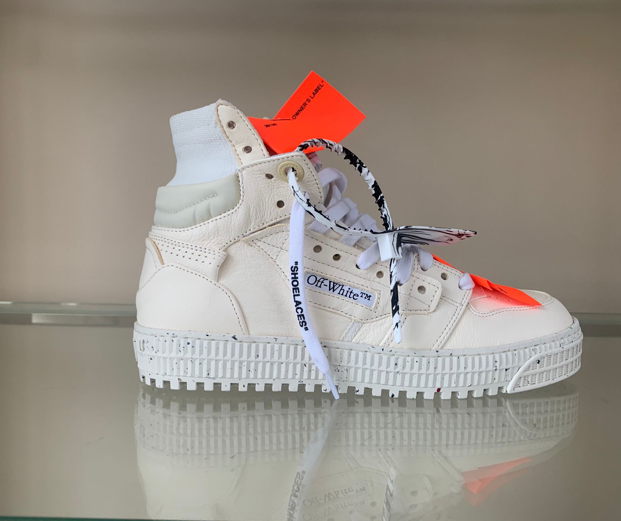 image of 3.0 Off Court Eco Leather High Top In Off White Shoes, Men's (Size 10)