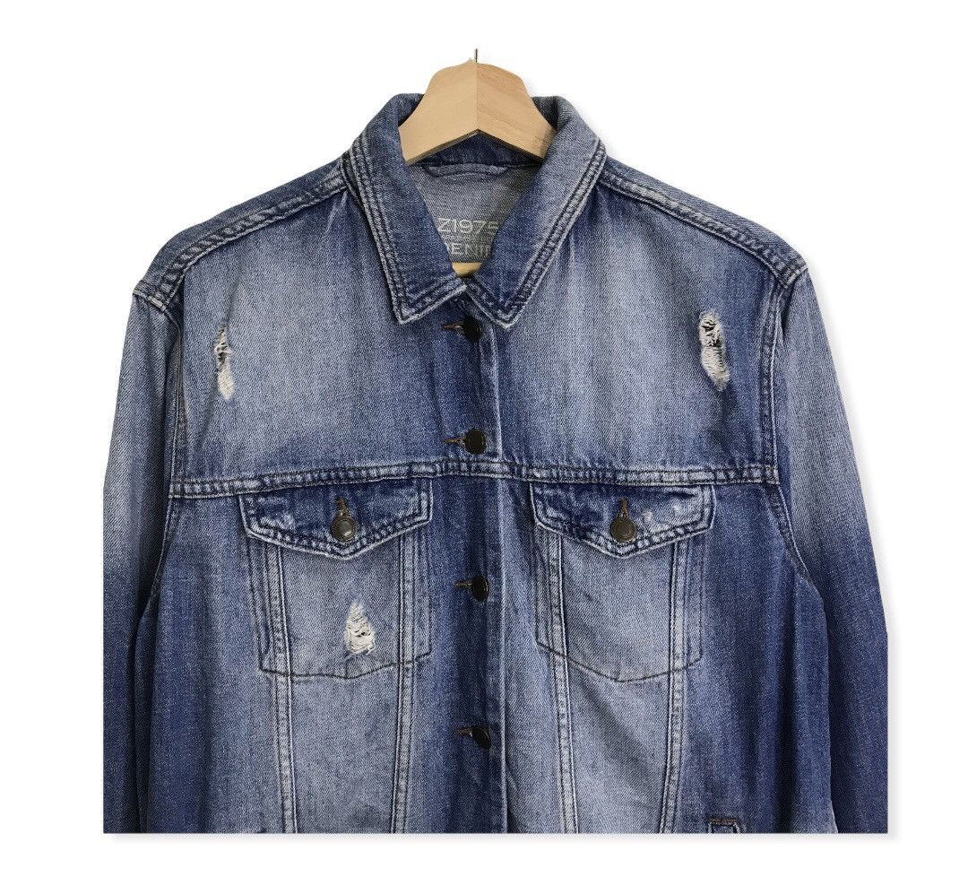 Zara Zara Distressed Denim Trucker Jacket Size US M / EU 48-50 / 2 - 2 Thumbnail