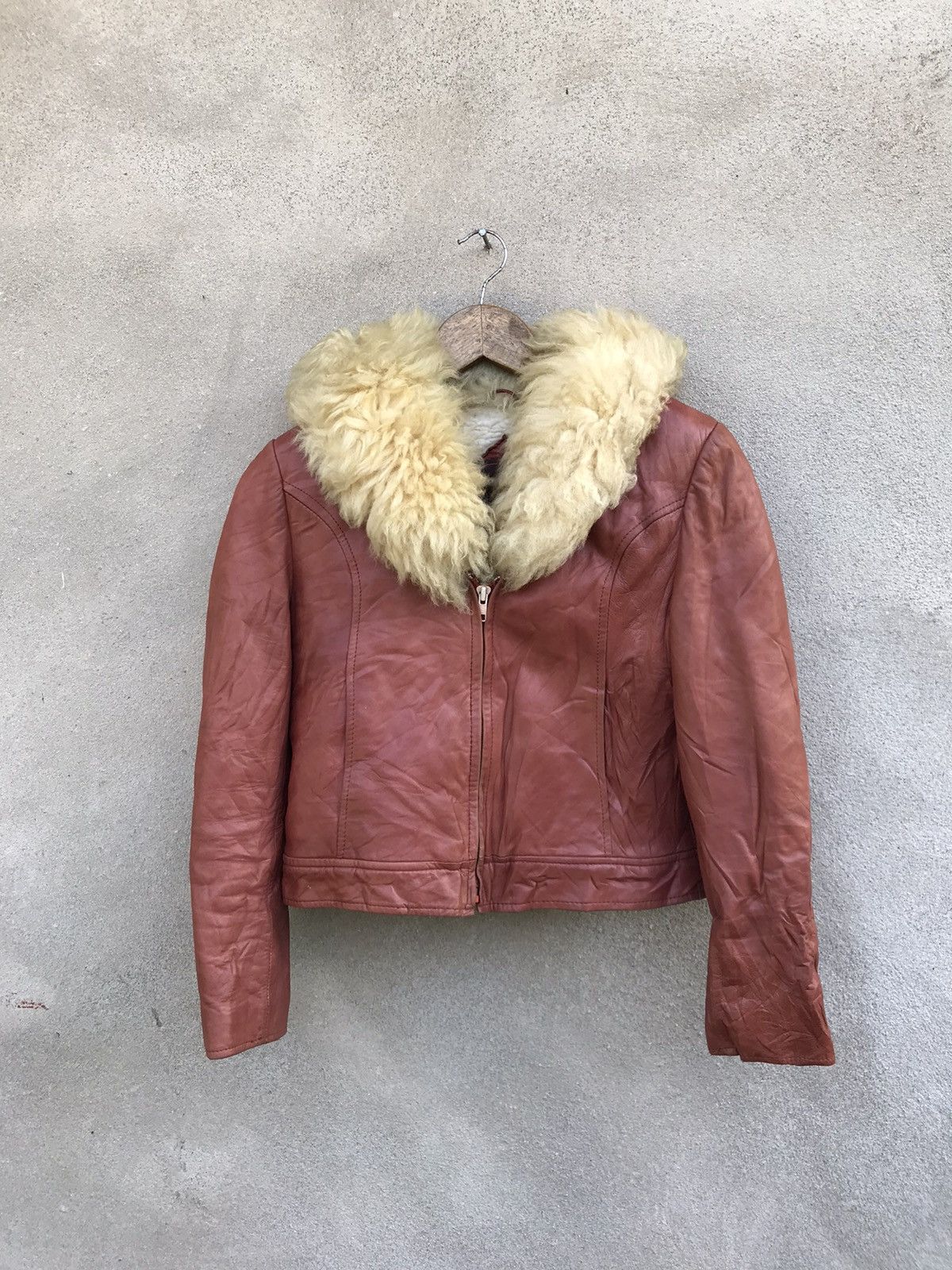 Le Grande Bleu (L.G.B.) ALDE COLITTI SHERPA LEATHER JACKET CROPPED IF SIX WAS NINE Size S / US 4 / IT 40 - 4 Thumbnail