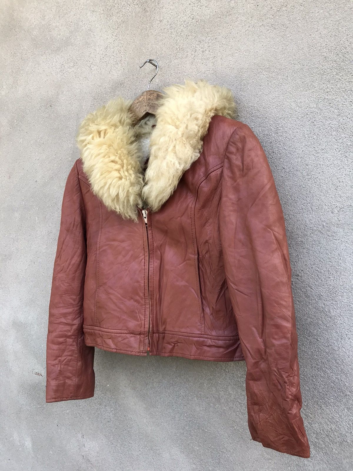 Le Grande Bleu (L.G.B.) ALDE COLITTI SHERPA LEATHER JACKET CROPPED IF SIX WAS NINE Size S / US 4 / IT 40 - 3 Thumbnail