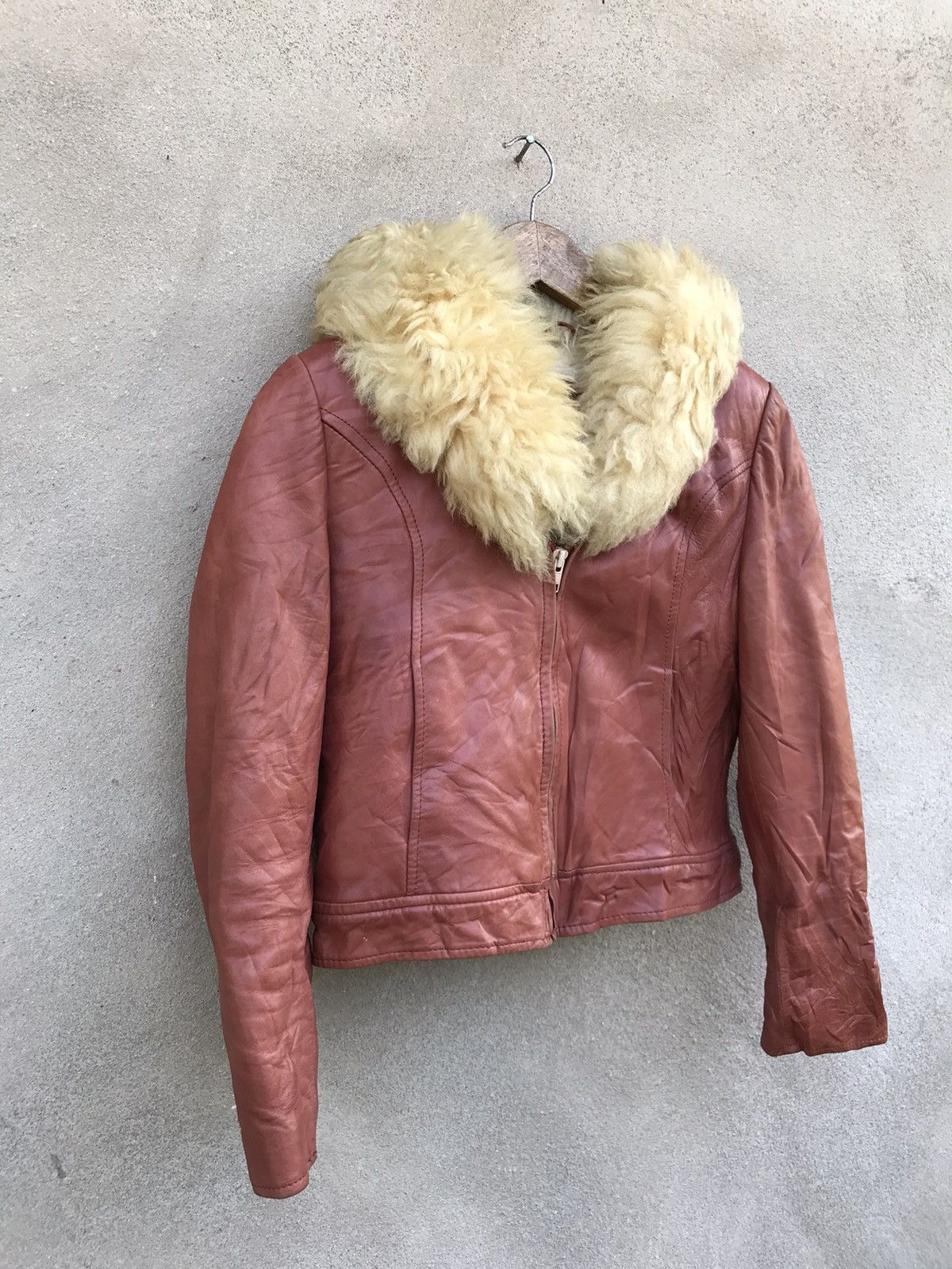 Le Grande Bleu (L.G.B.) ALDE COLITTI SHERPA LEATHER JACKET CROPPED IF SIX WAS NINE Size S / US 4 / IT 40 - 2 Thumbnail
