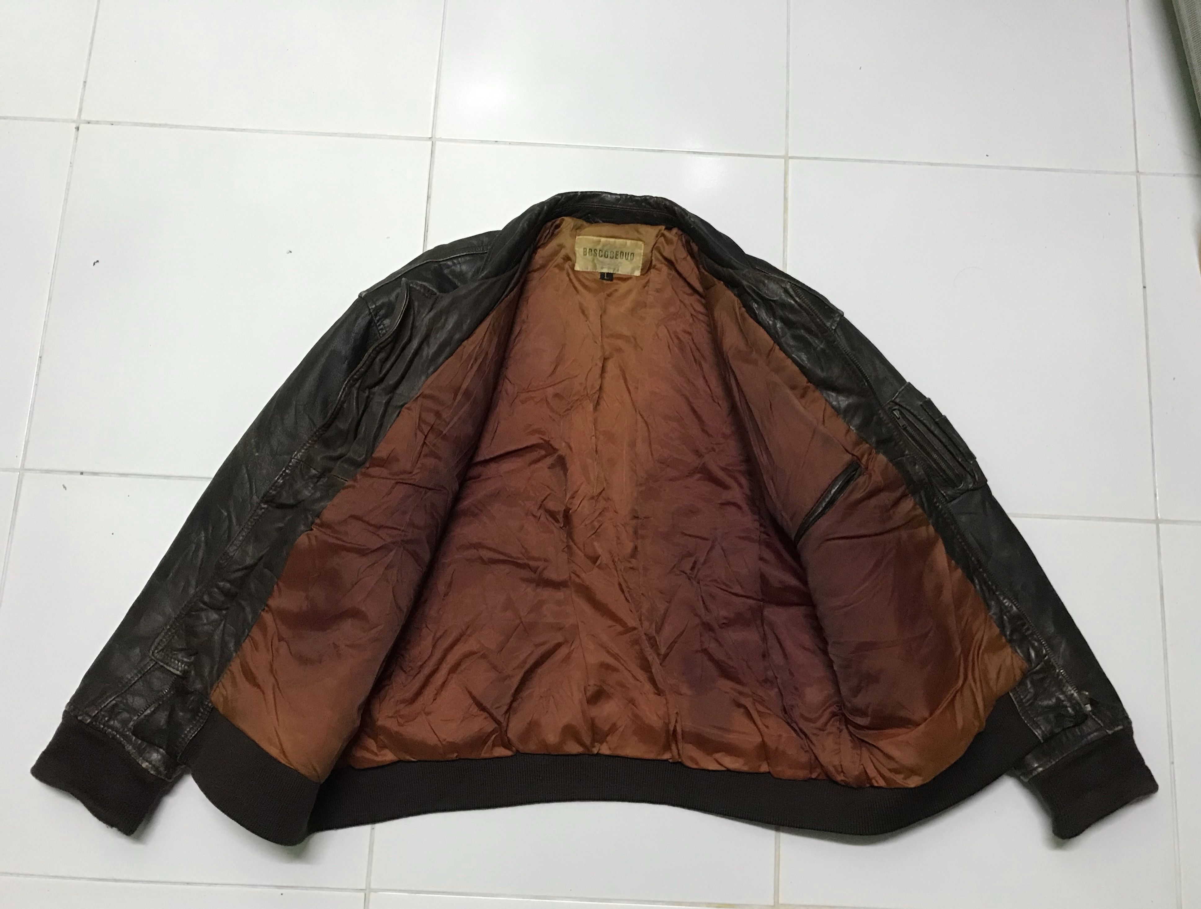 Vintage Boscoceduo leather flight jacket Size US L / EU 52-54 / 3 - 3 Thumbnail