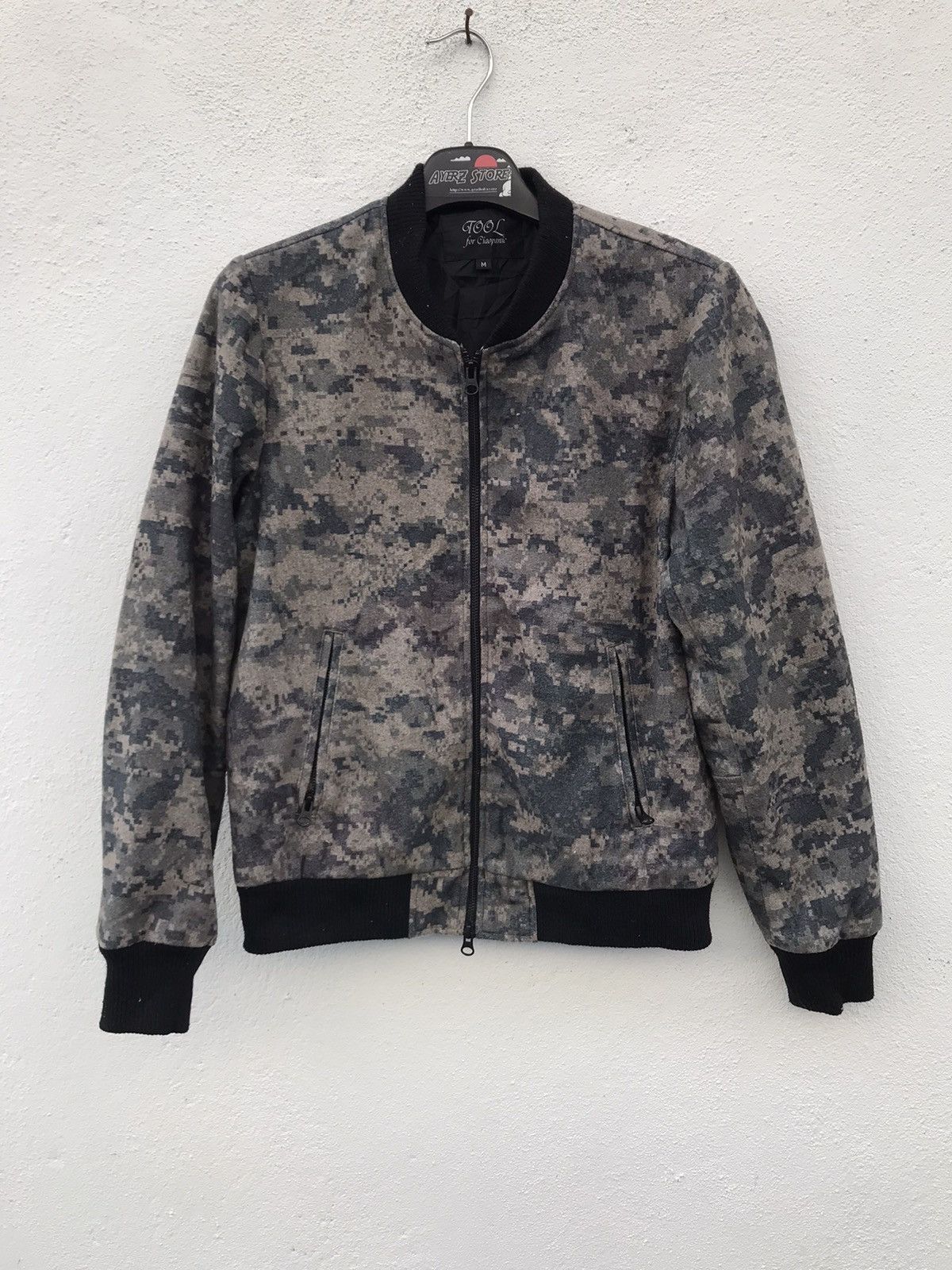 image of Tool For Ciaopanic Bomber Jacket Style in Grey Camo, Men's (Size Medium)