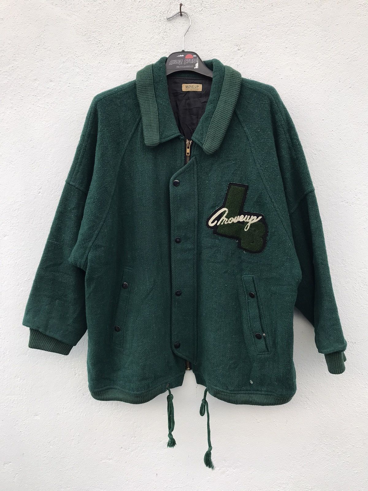 Japanese Brand Move Up Big Logo Wool Varsity Jackets Size US L / EU 52-54 / 3 - 2 Thumbnail