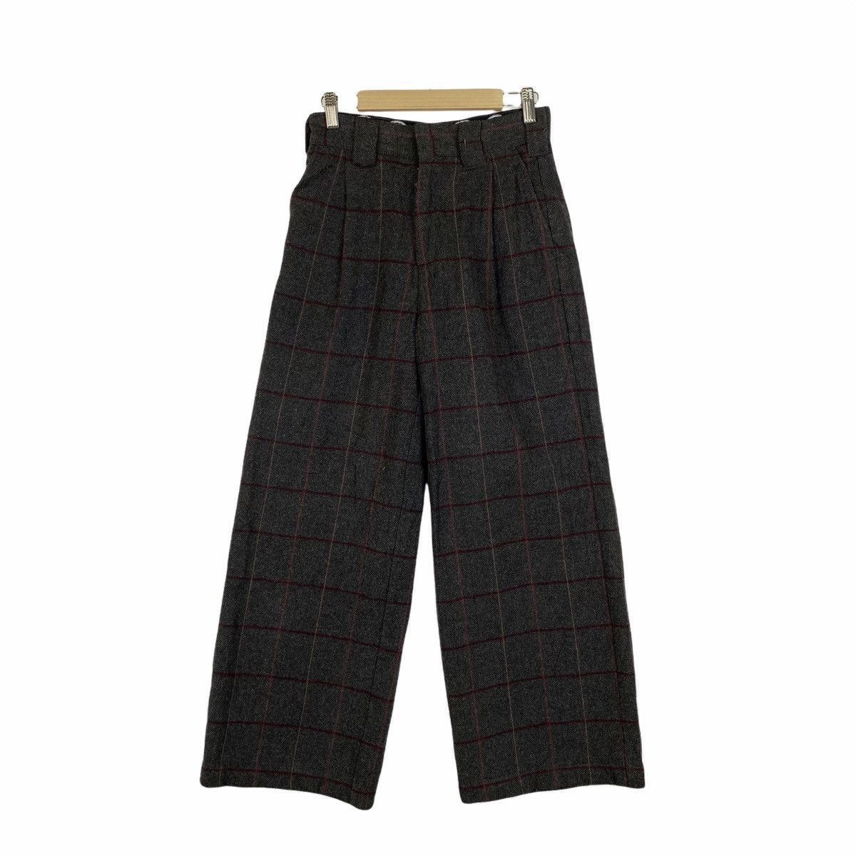 VINTAGE DICKIES CHECKERED TARTAN WOOL BEGGY CASUAL PANTS