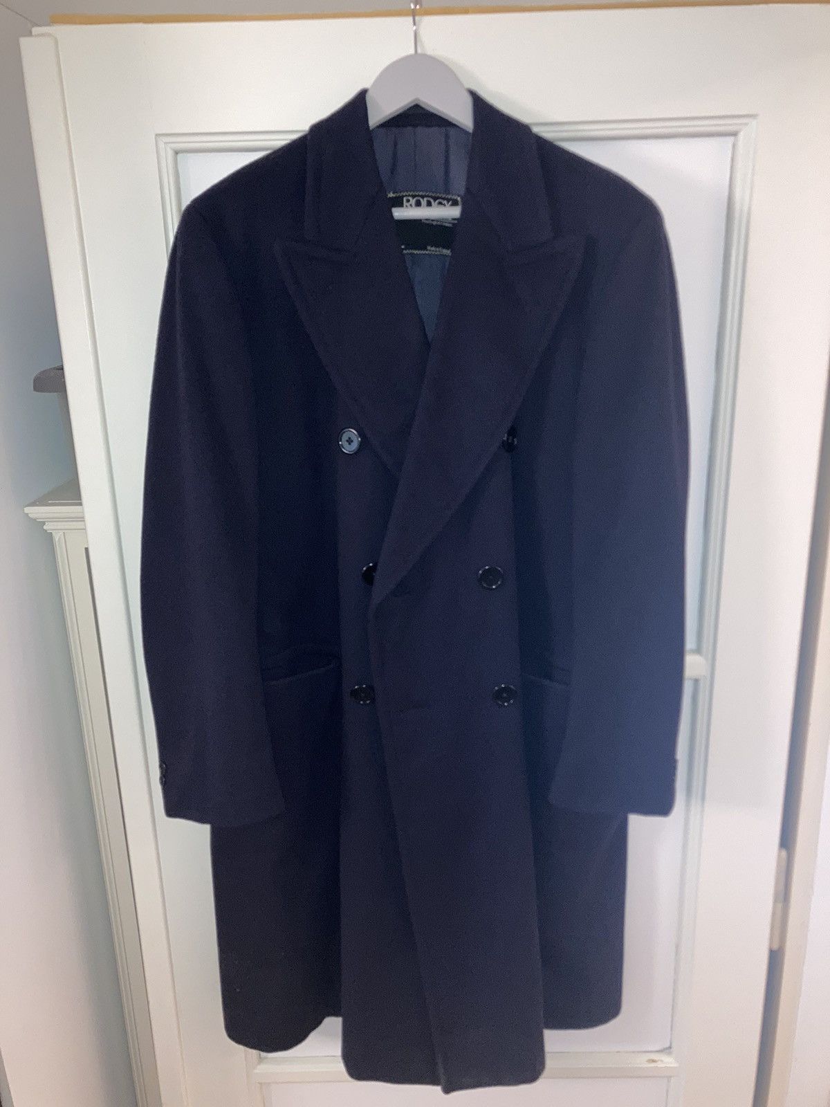 Rodex 100% cashmere dark blue coat | Grailed