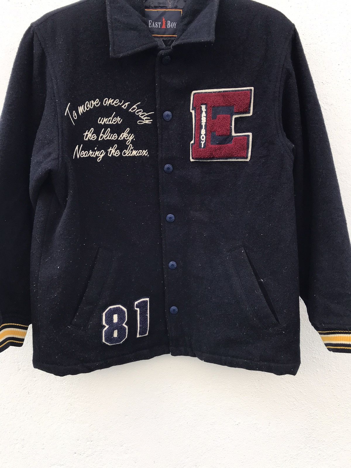 Japanese Brand East Boy Big Logo Wool Varsity Jacket Size US S / EU 44-46 / 1 - 4 Thumbnail