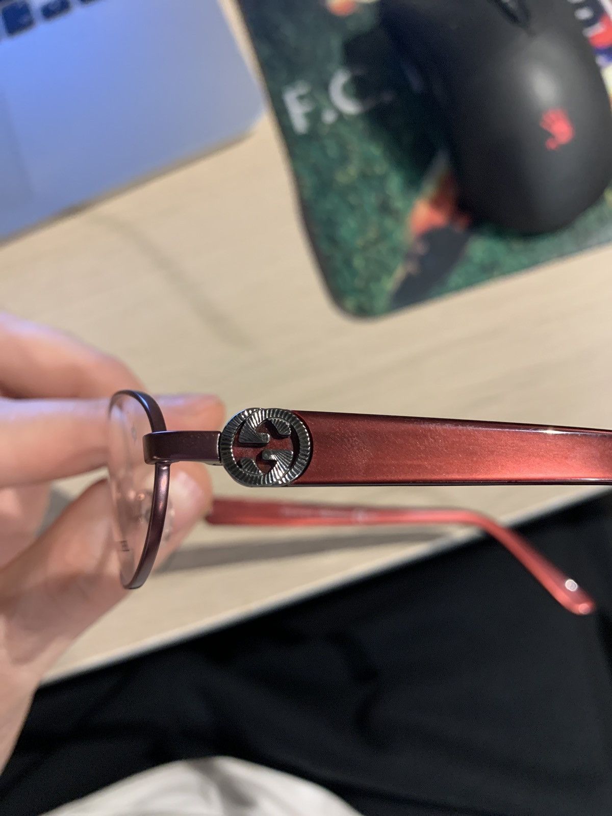 Gucci Gucci '90s Silver Signature Cherry Red Glasses Size ONE SIZE - 4 Thumbnail