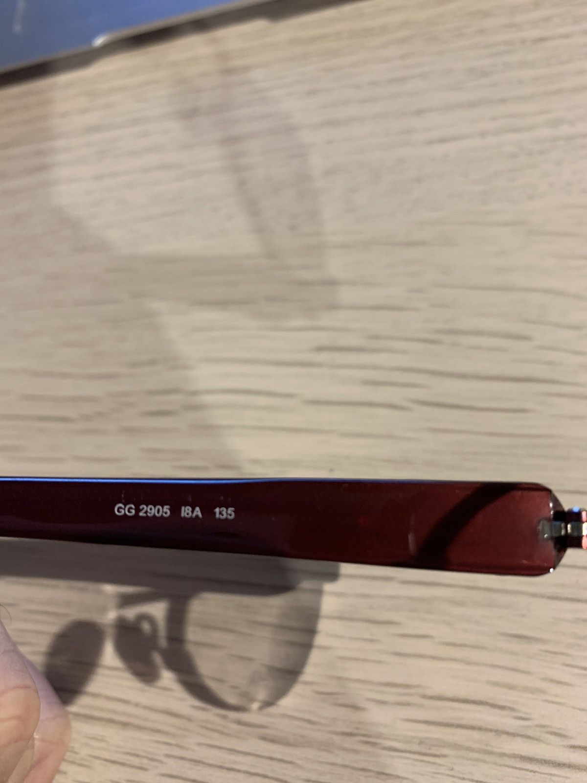 Gucci × Vintage Gucci '90s Silver Signature Cherry Red Glasses Size ONE SIZE - 6 Thumbnail