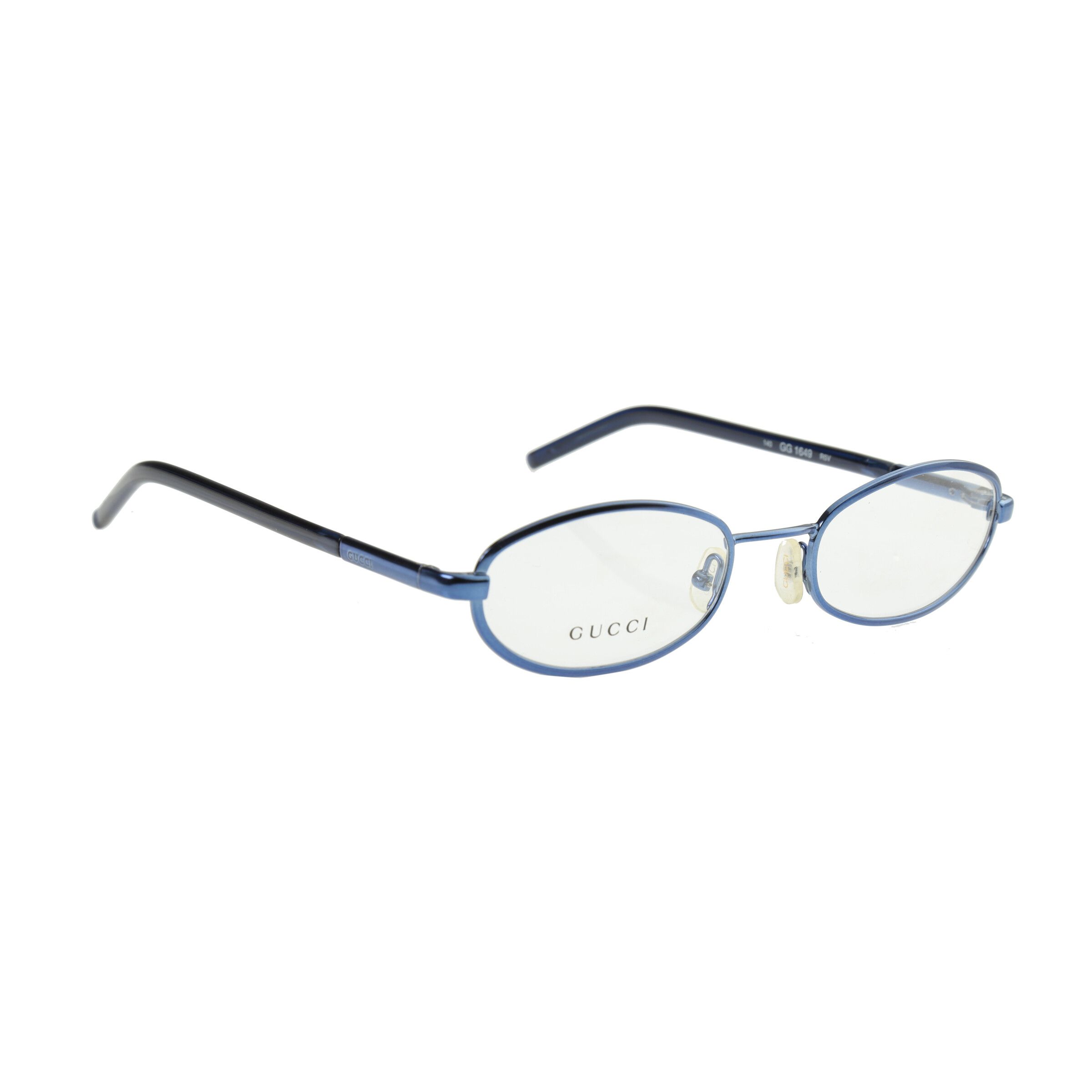 Pre-owned Archival Clothing X Gucci '90s Blue Round Frame Glasses