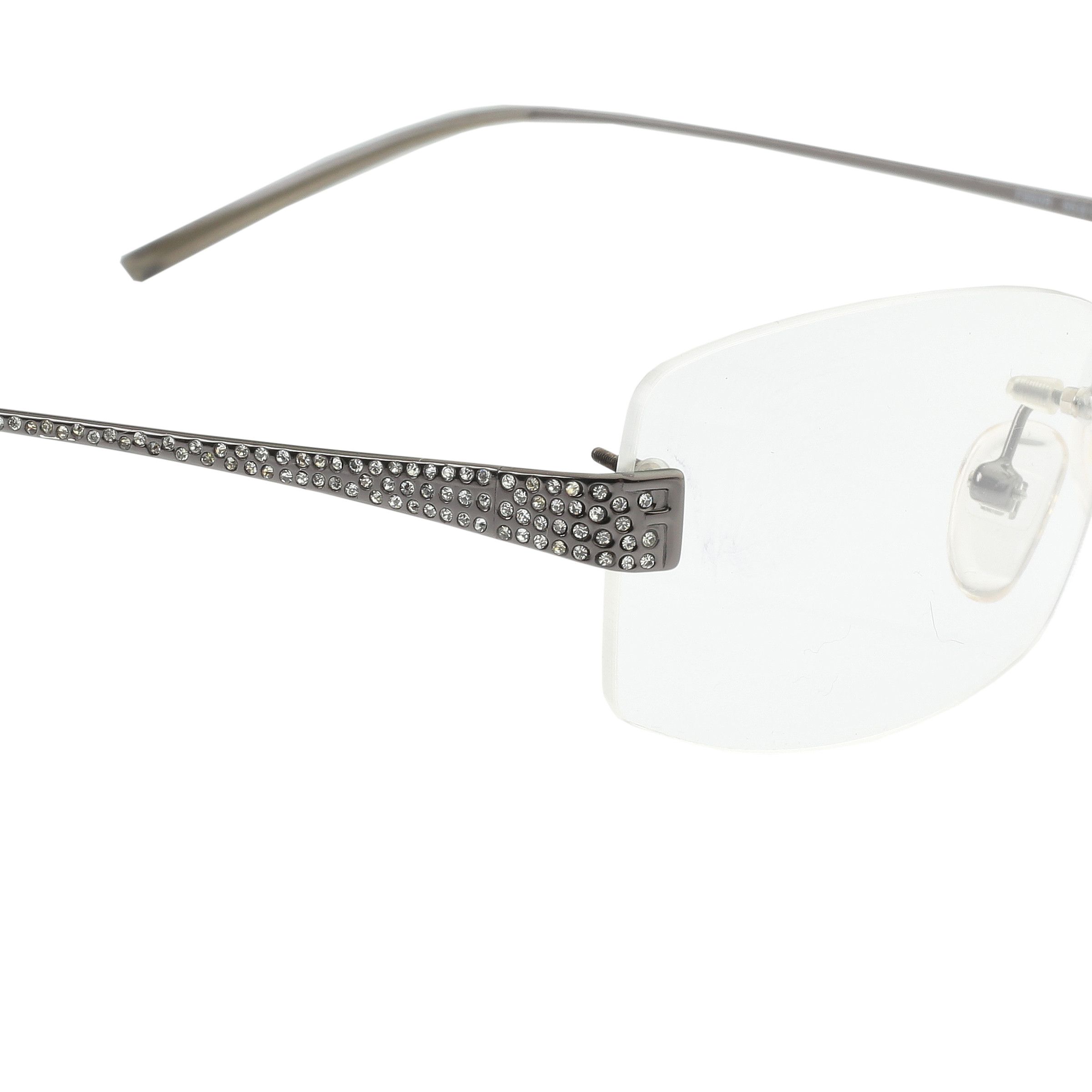 image of Archival Clothing x Fendi '90S Rimless Crystal Square Frame Glasses in Black, Men's
