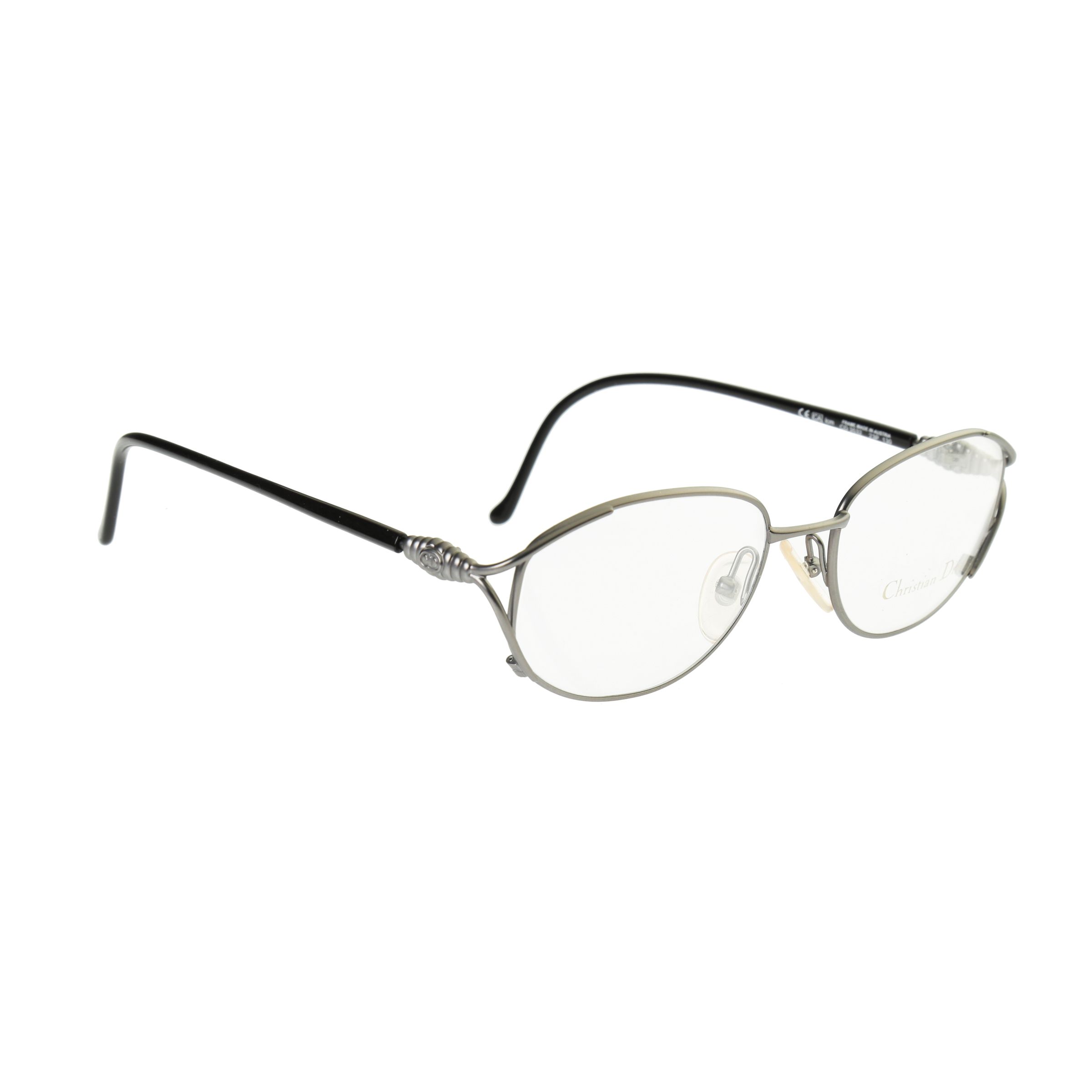 Pre-owned Archival Clothing X Dior Christian Dior '90s Gray Frame Round Glasses In Grey