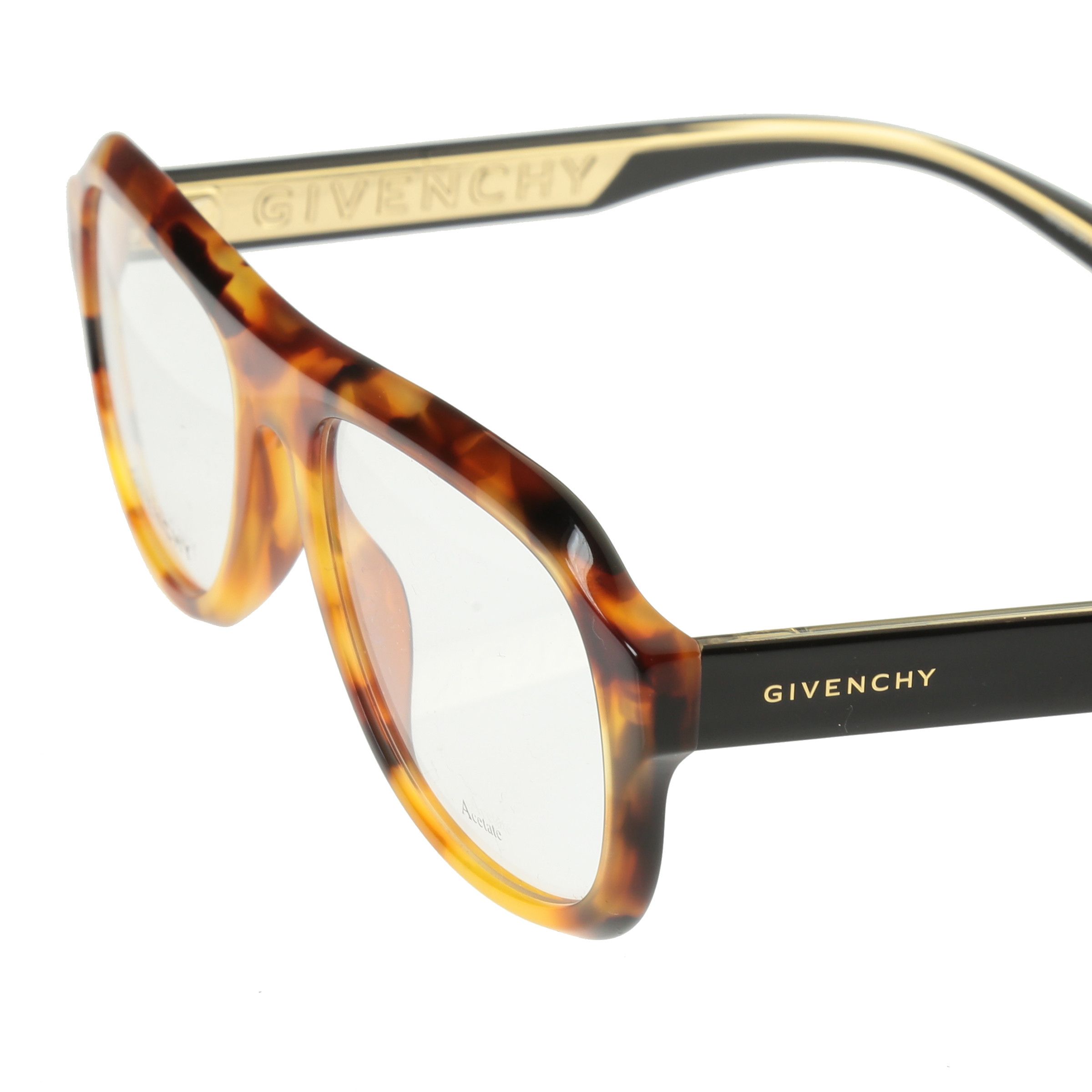 Givenchy Givenchy Havana Brown Gold Pilot Frame Glasses GV 0124 Size ONE SIZE - 1 Thumbnail
