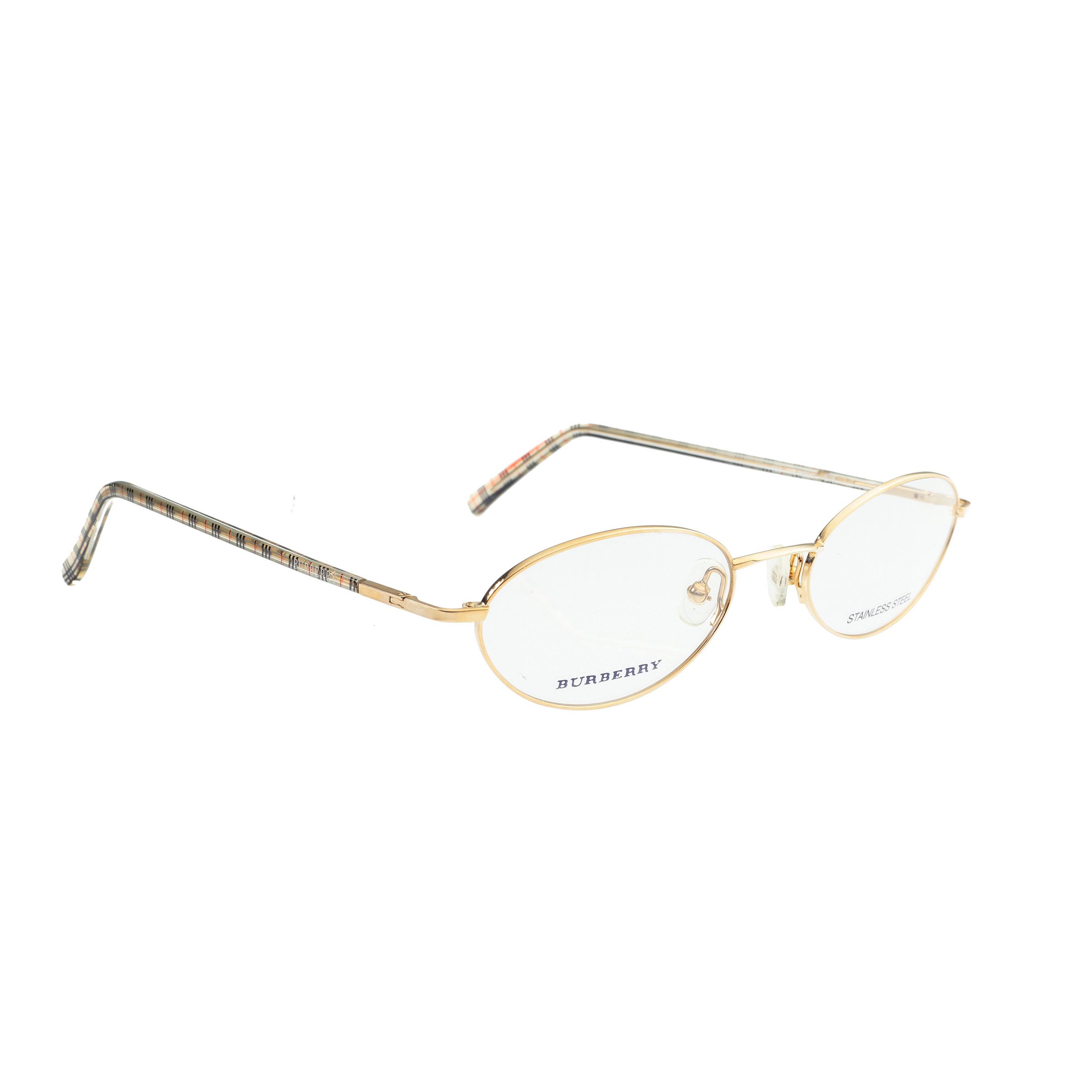 Burberry Burberry '90s Check Gold Oval Frame Glasses Size ONE SIZE - 2 Thumbnail