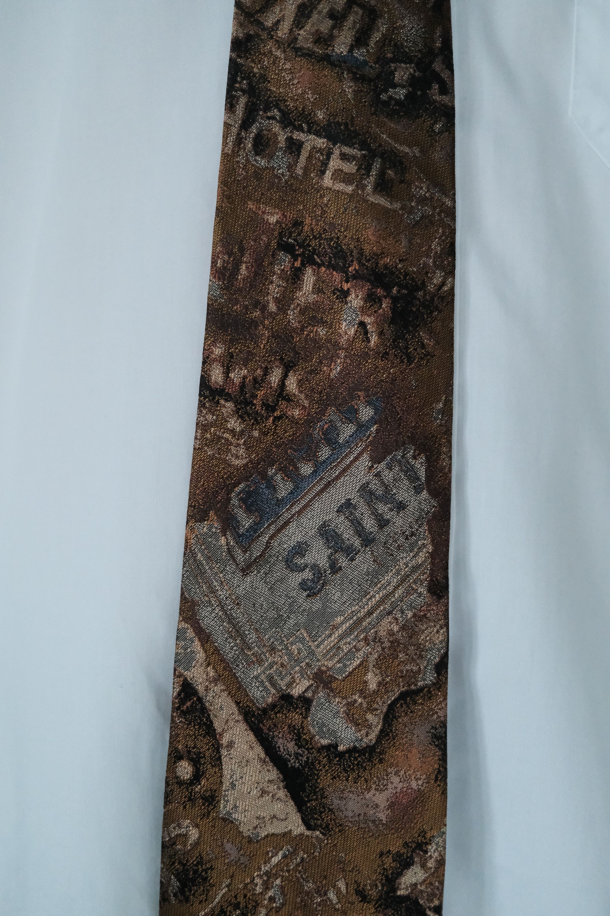 Pre-owned Archival Clothing X Jean Paul Gaultier '00s Brown Route Pattern Tie