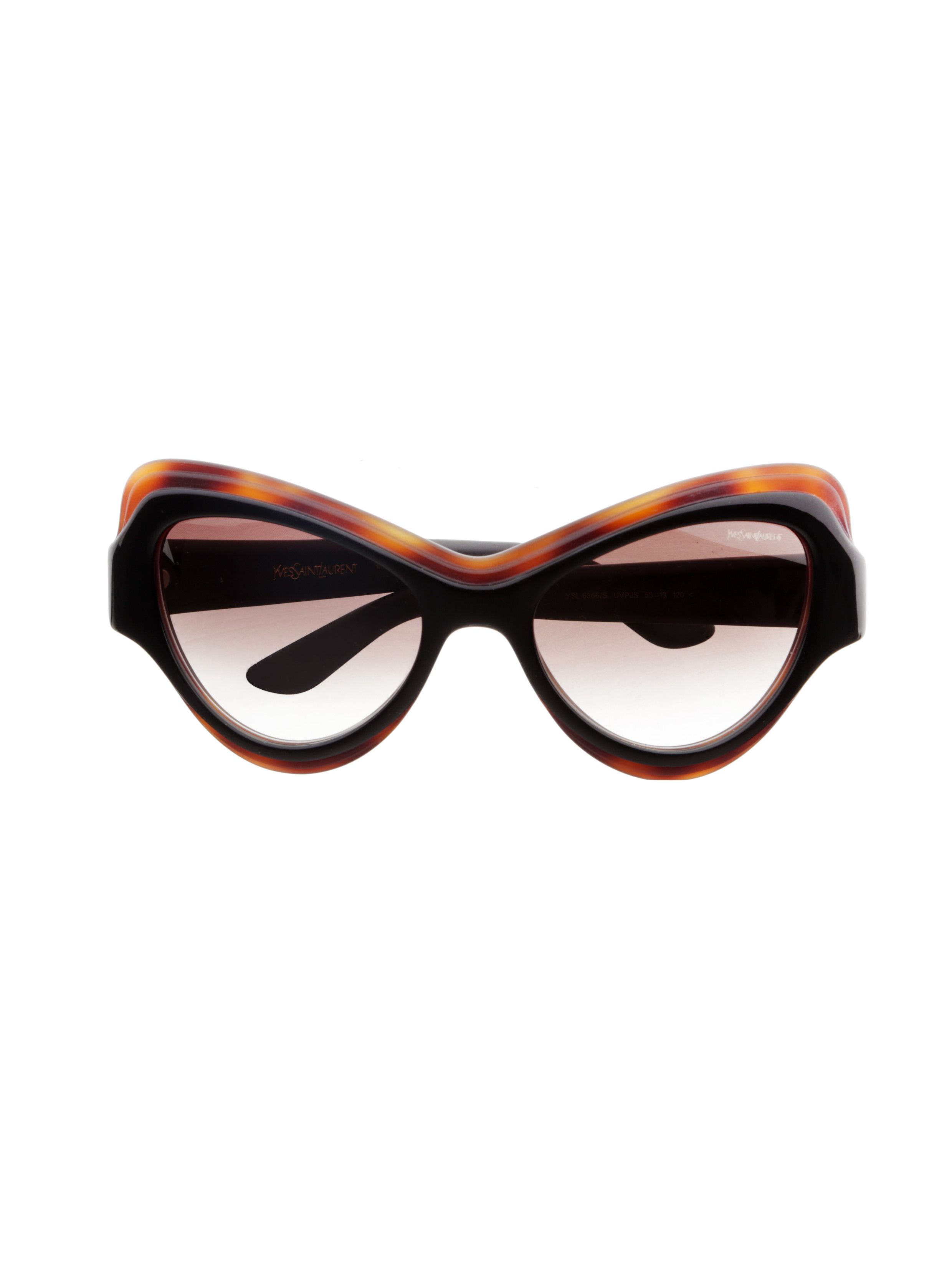 Saint Laurent Paris Yves Saint Laurent SS12 Havana Brown Cat Eye Sunglasses Size ONE SIZE - 8 Thumbnail