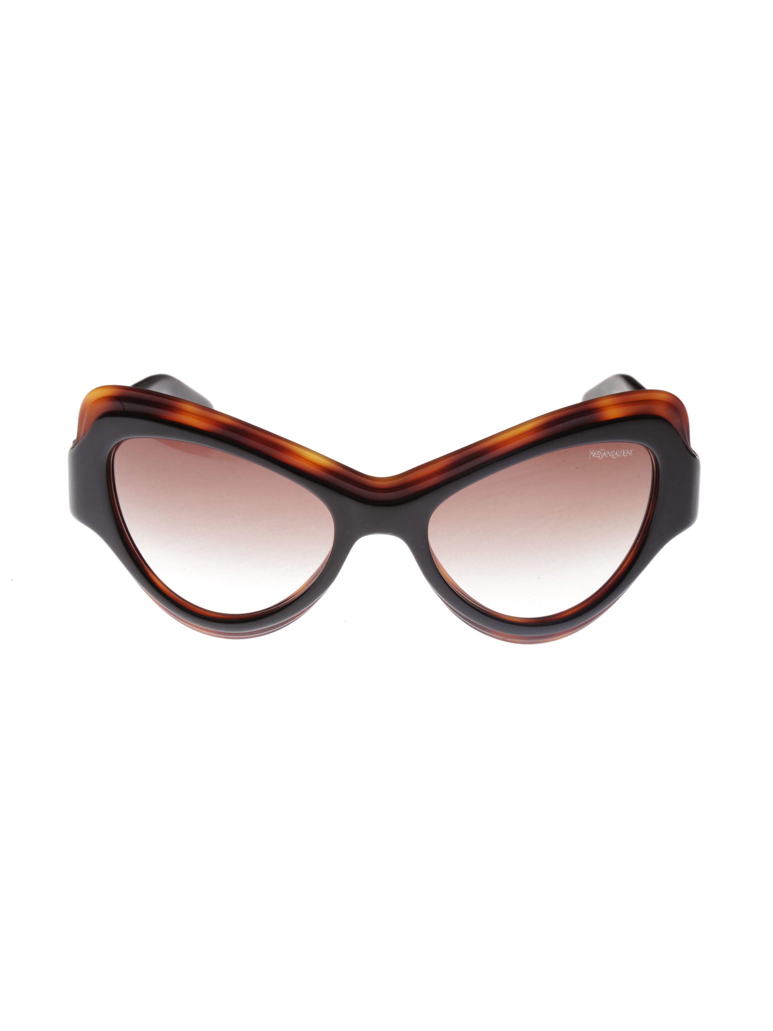 Saint Laurent Paris Yves Saint Laurent SS12 Havana Brown Cat Eye Sunglasses Size ONE SIZE - 5 Thumbnail