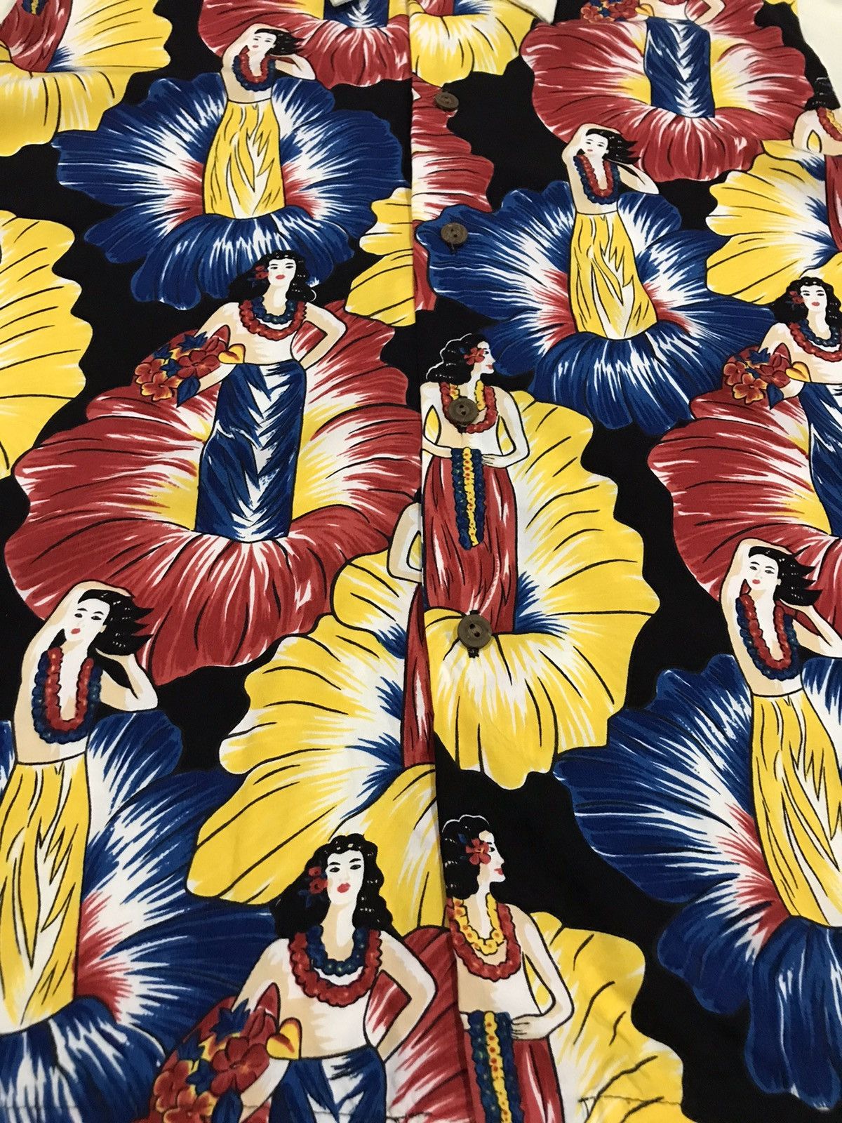 Other 80s Vintage Pineapple Juice Hula Girl Rayon Hawaiian Shirt Size US M / EU 48-50 / 2 - 7 Thumbnail