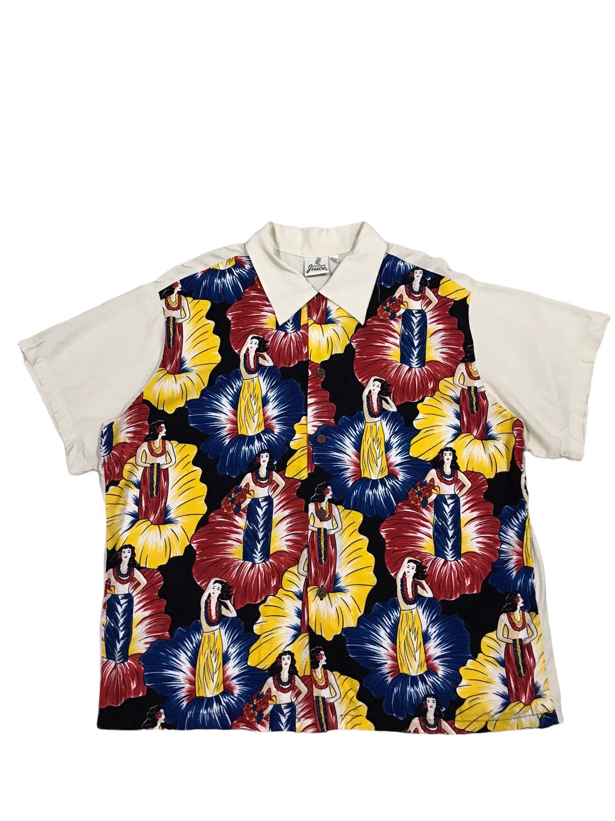 Other 80s Vintage Pineapple Juice Hula Girl Rayon Hawaiian Shirt Size US M / EU 48-50 / 2 - 1 Thumbnail