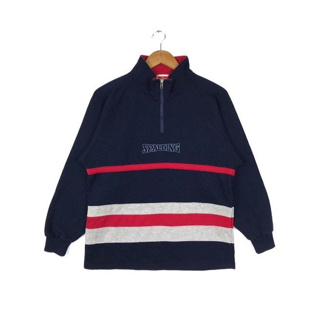 Spalding Vintage 90s Spalding Half Zipper Sweatshirt Pullover Size US S / EU 44-46 / 1 - 1 Thumbnail