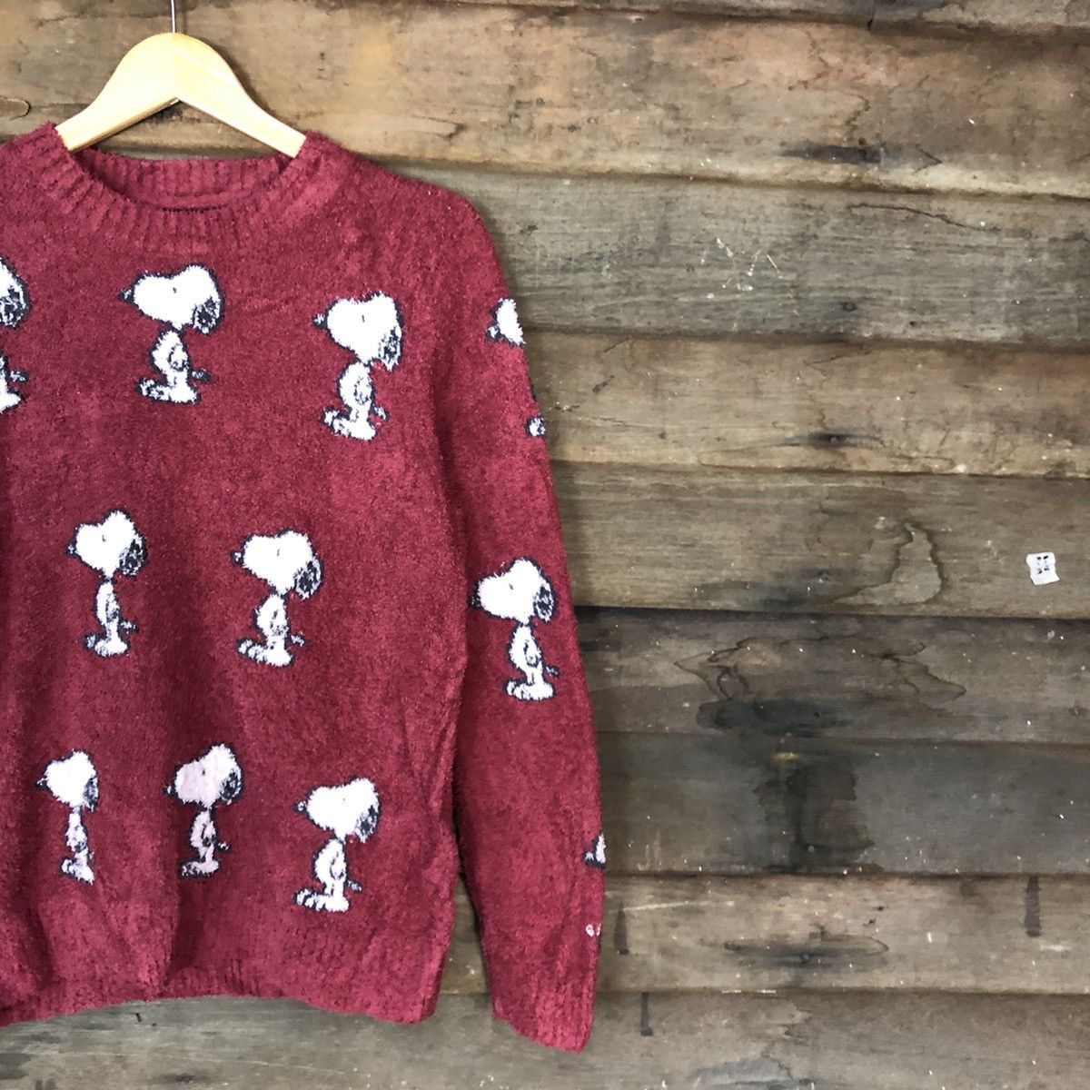 Peanuts DLL Snoopy Mohair Shaggy fleece Knitwear sweatshirt#c1059 Size M / US 6-8 / IT 42-44 - 5 Thumbnail