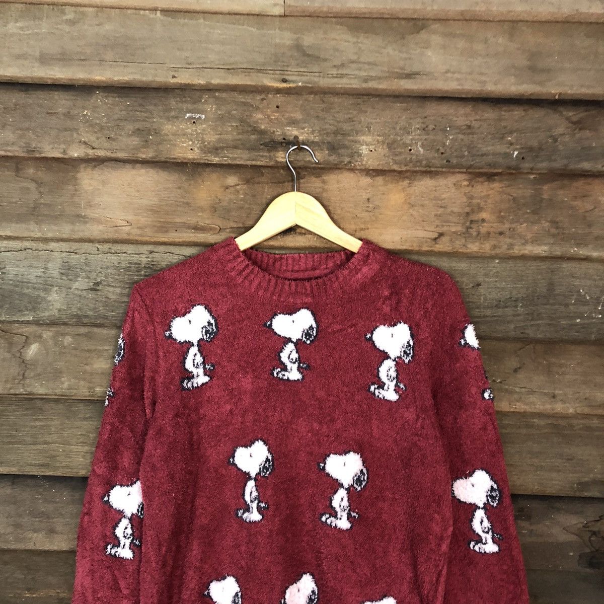 Peanuts DLL Snoopy Mohair Shaggy fleece Knitwear sweatshirt#c1059 Size M / US 6-8 / IT 42-44 - 9 Thumbnail