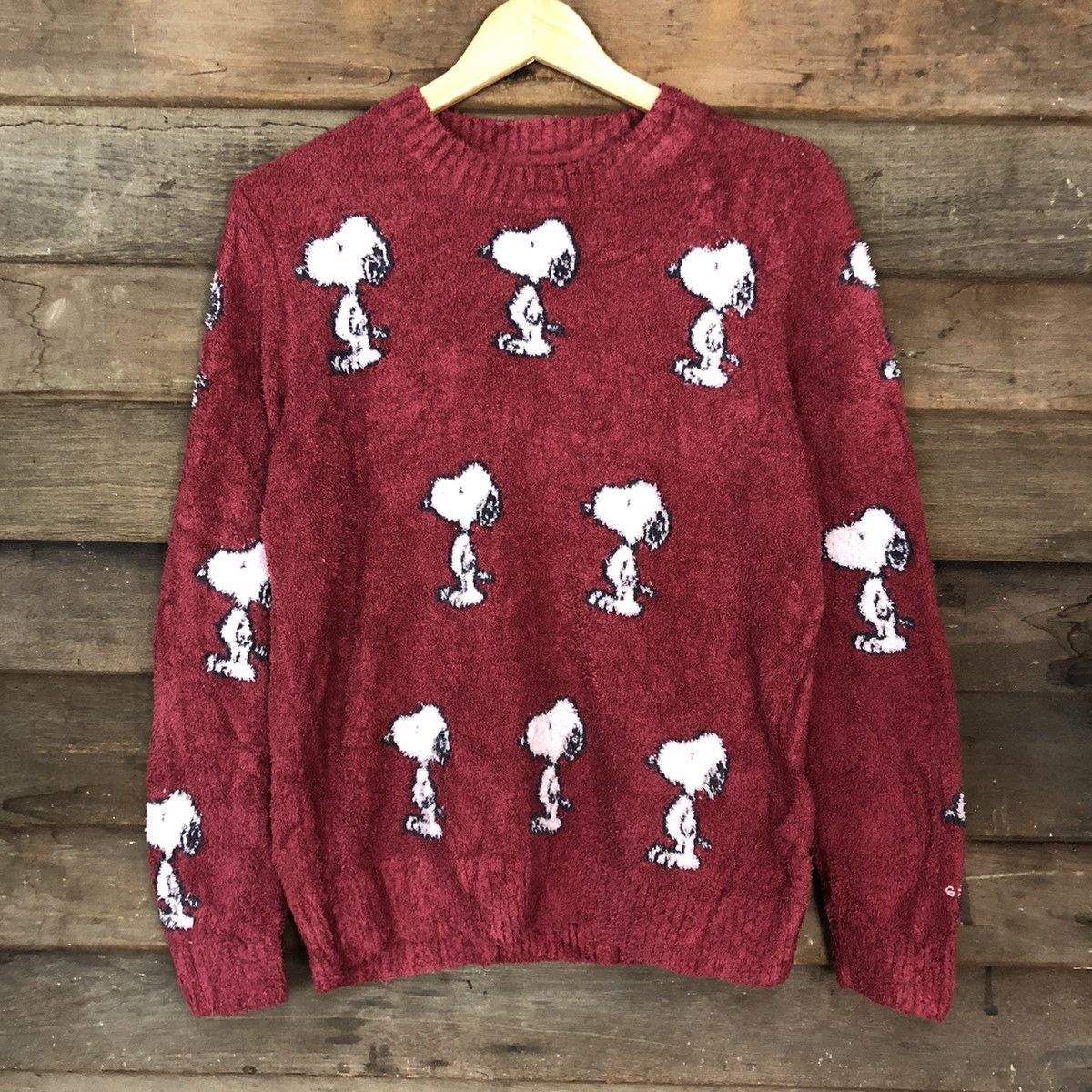 Peanuts DLL Snoopy Mohair Shaggy fleece Knitwear sweatshirt#c1059 Size M / US 6-8 / IT 42-44 - 8 Thumbnail