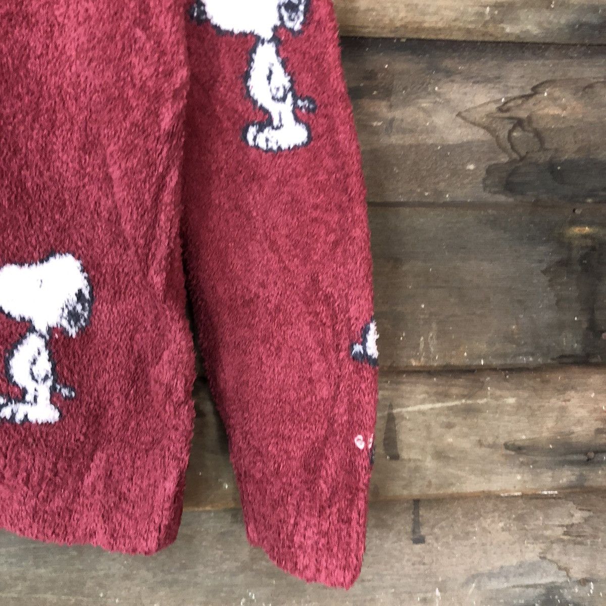 Peanuts DLL Snoopy Mohair Shaggy fleece Knitwear sweatshirt#c1059 Size M / US 6-8 / IT 42-44 - 4 Thumbnail