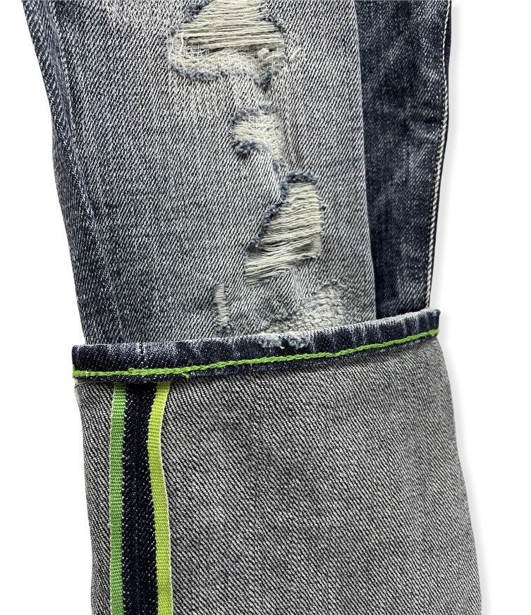 Giorgio Armani ARMANI Limited Edition Green Selvedge Ripped Design Denim Size US 31 - 9 Thumbnail