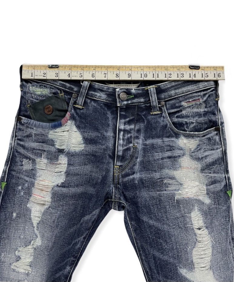 ARMANI Limited Edition Green Selvedge Ripped Design Denim
