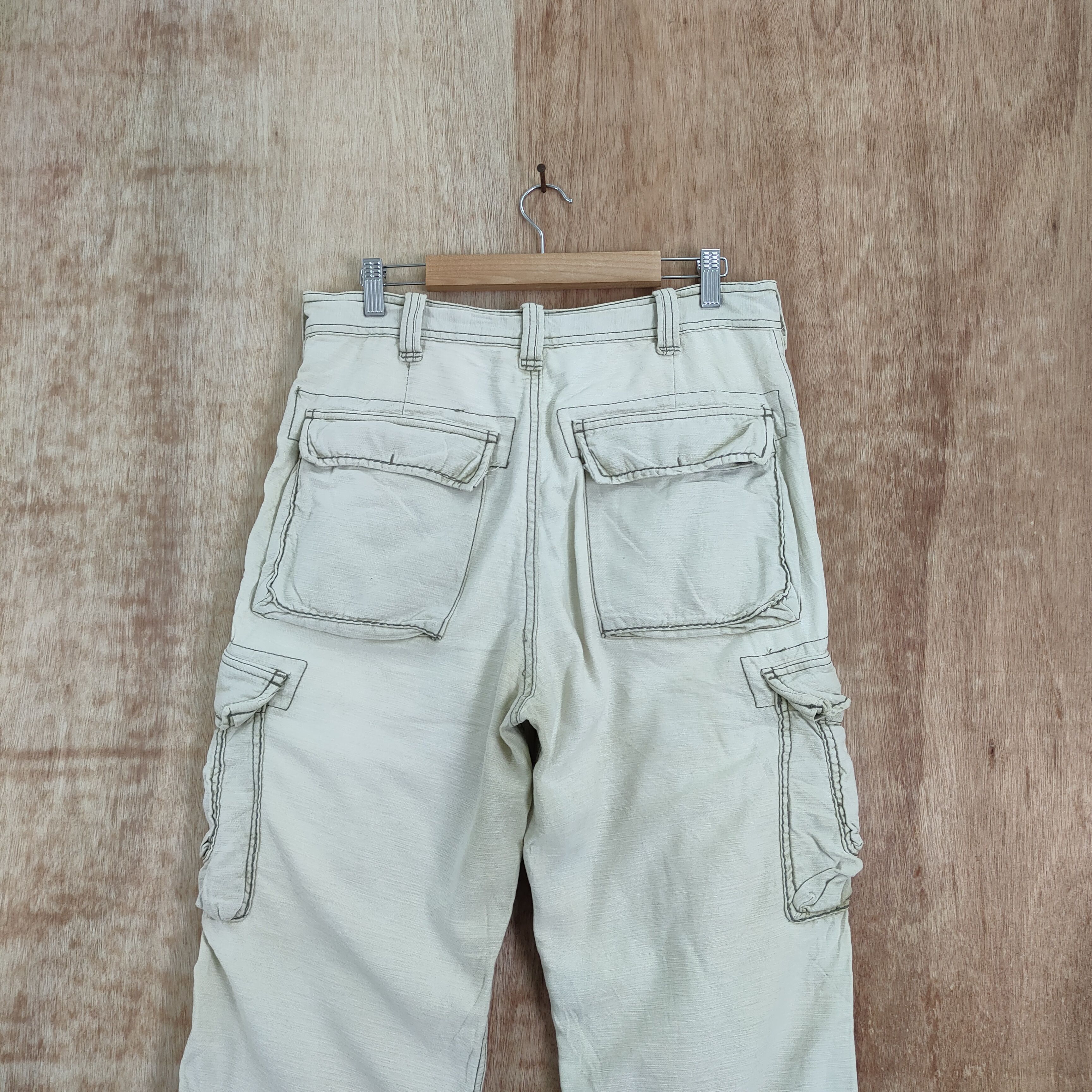 Japanese Brand VINTAGE FLASH REPORT 8 POCKET FADED CARGO PANTS Size US 32 / EU 48 - 8 Thumbnail
