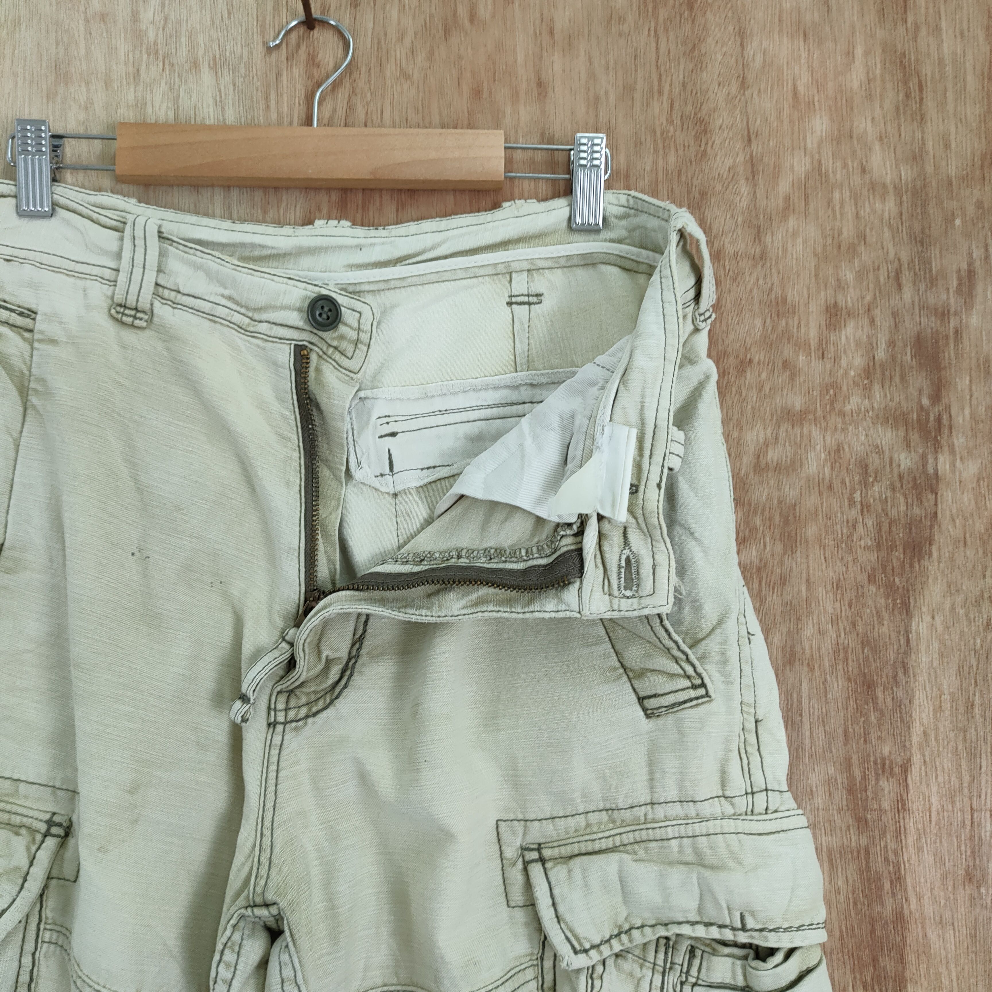 Japanese Brand VINTAGE FLASH REPORT 8 POCKET FADED CARGO PANTS Size US 32 / EU 48 - 6 Thumbnail
