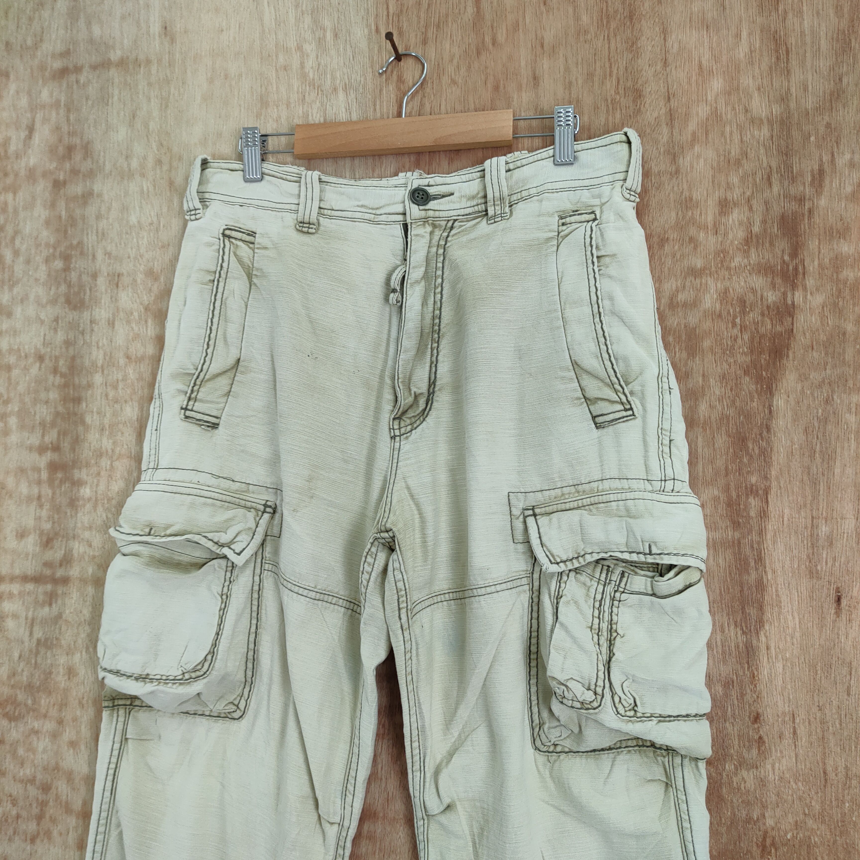 Japanese Brand VINTAGE FLASH REPORT 8 POCKET FADED CARGO PANTS Size US 32 / EU 48 - 12 Thumbnail