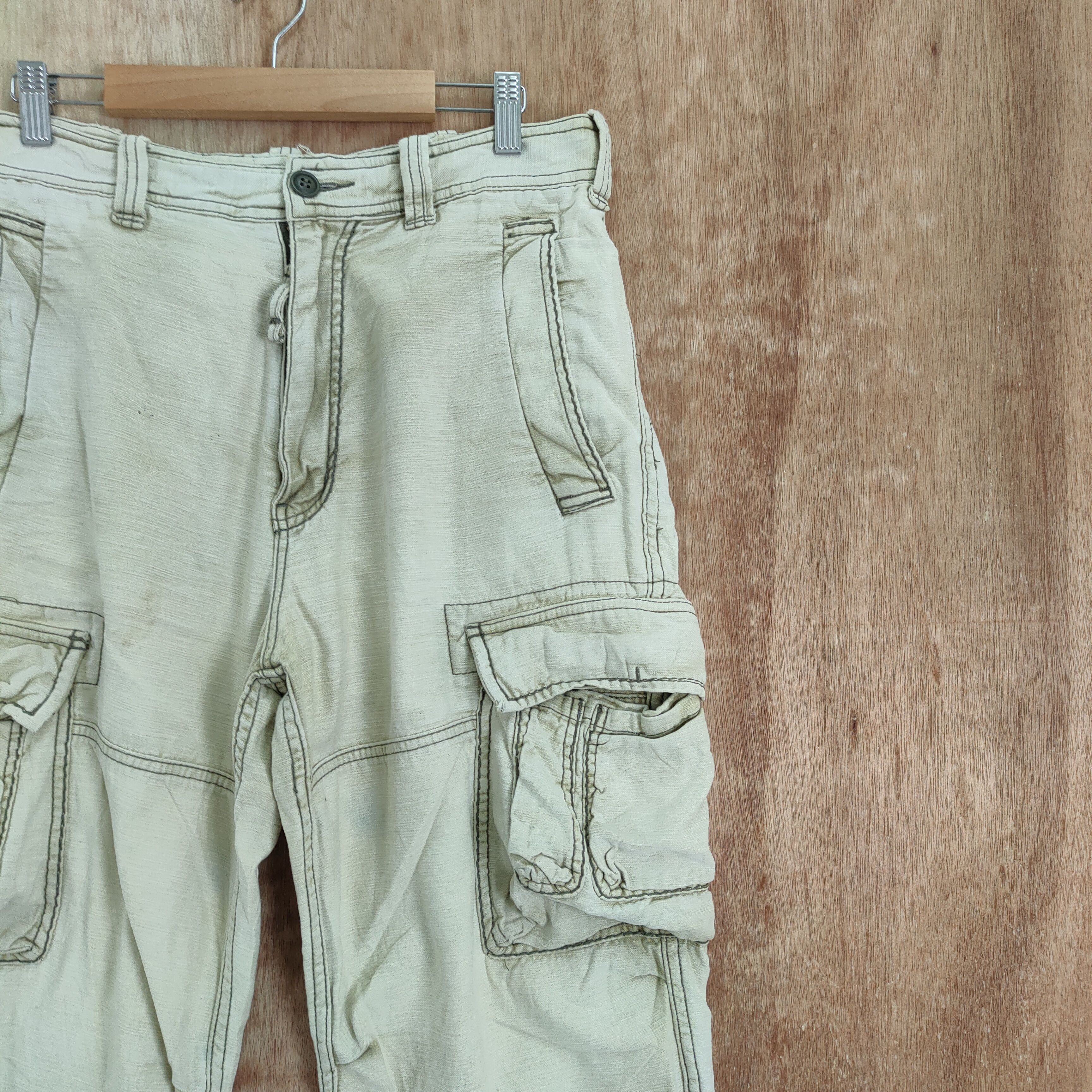 Japanese Brand VINTAGE FLASH REPORT 8 POCKET FADED CARGO PANTS Size US 32 / EU 48 - 10 Thumbnail