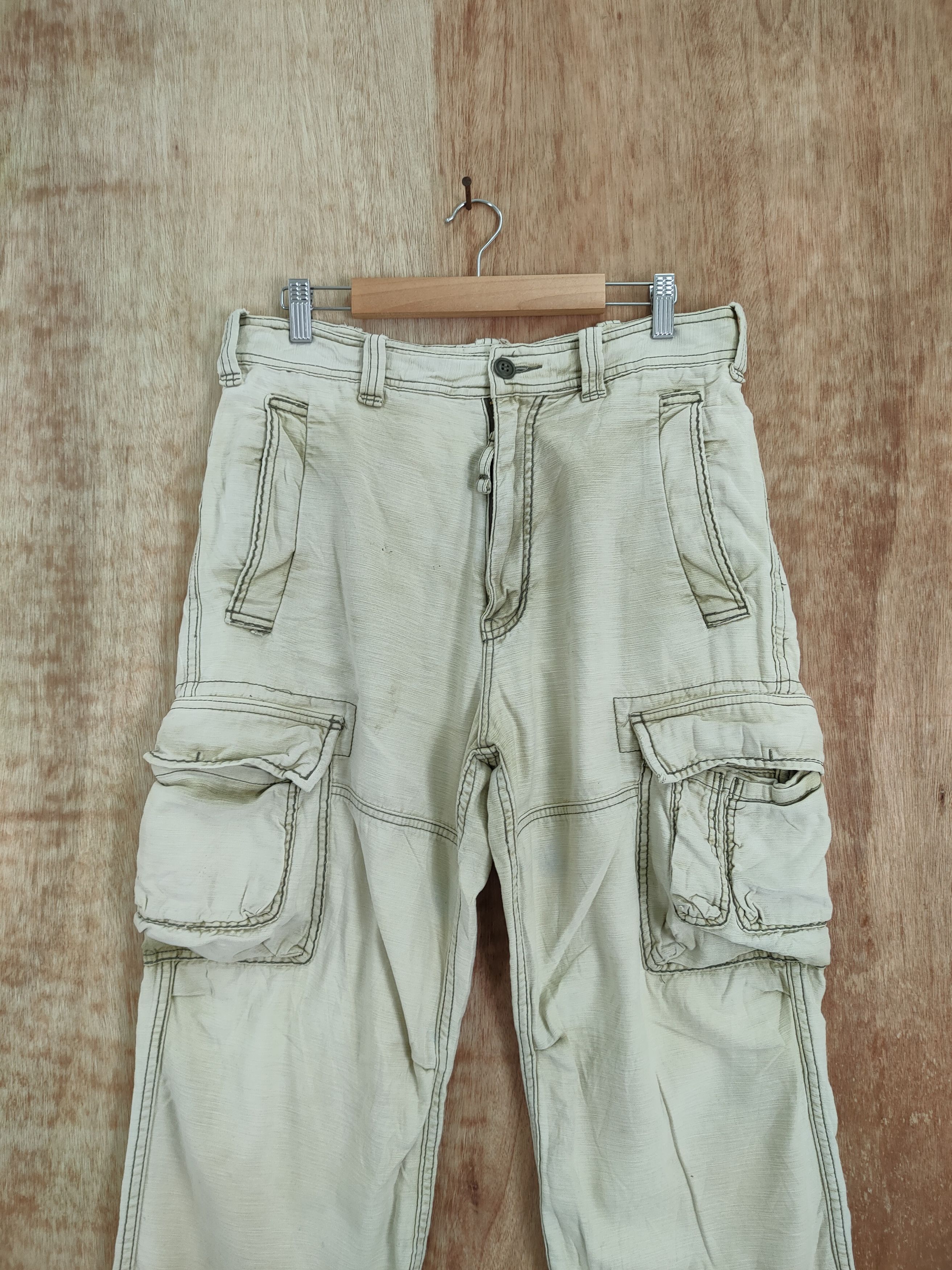 Japanese Brand VINTAGE FLASH REPORT 8 POCKET FADED CARGO PANTS Size US 32 / EU 48 - 2 Thumbnail