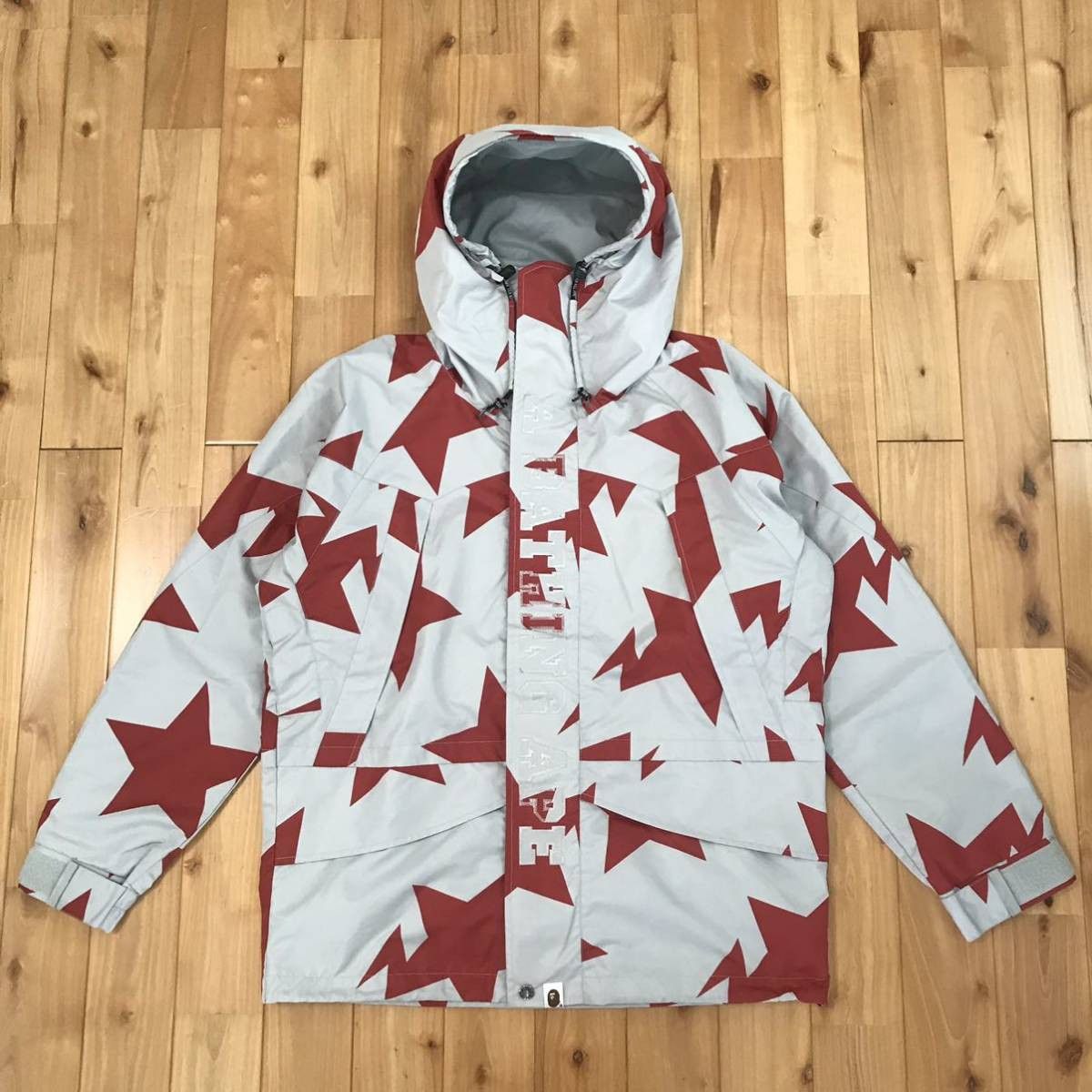 image of Bape Star Snowboard Jacket Bape Sta A Bathing Ape in Gray/Red, Men's (Size Medium)