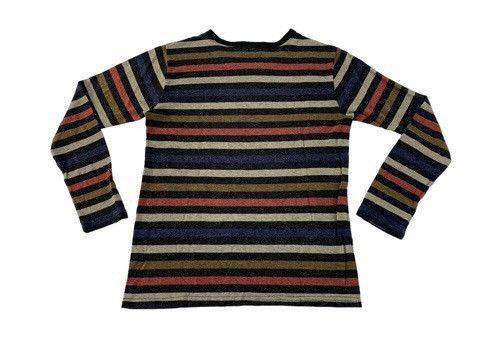 Japanese Brand Hype PPFM Striped Colour Block Long-sleeve Tee T Shirt Size S / US 4 / IT 40 - 2 Thumbnail