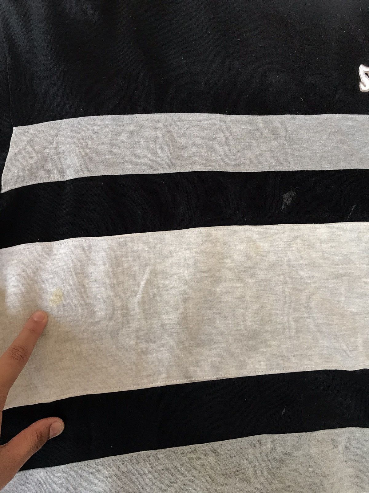 Spalding × Vintage Vintage 90s Spalding Sweatshirt Striped American Sport Size US L / EU 52-54 / 3 - 4 Thumbnail