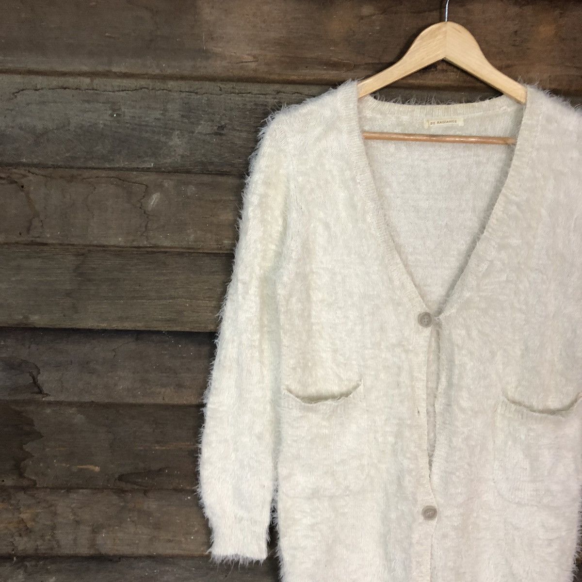 Homespun Knitwear DL Be Radiance Cream Mohair Shag Shaggy Knitwear #c1050 Size US S / EU 44-46 / 1 - 7 Thumbnail