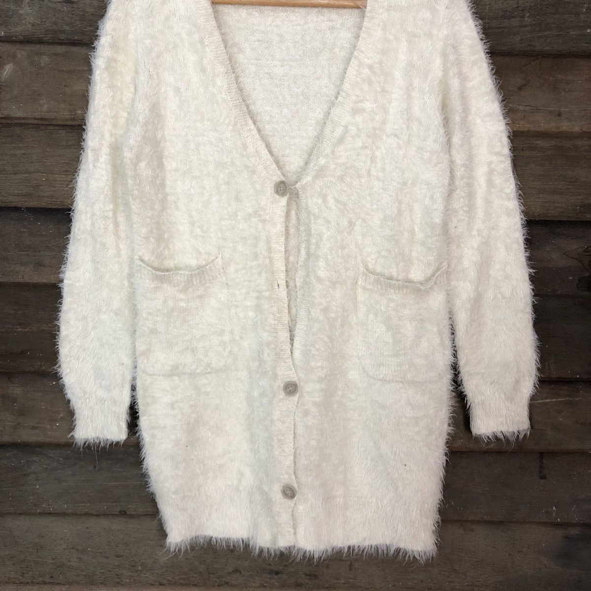 Homespun Knitwear DL Be Radiance Cream Mohair Shag Shaggy Knitwear #c1050 Size US S / EU 44-46 / 1 - 8 Thumbnail